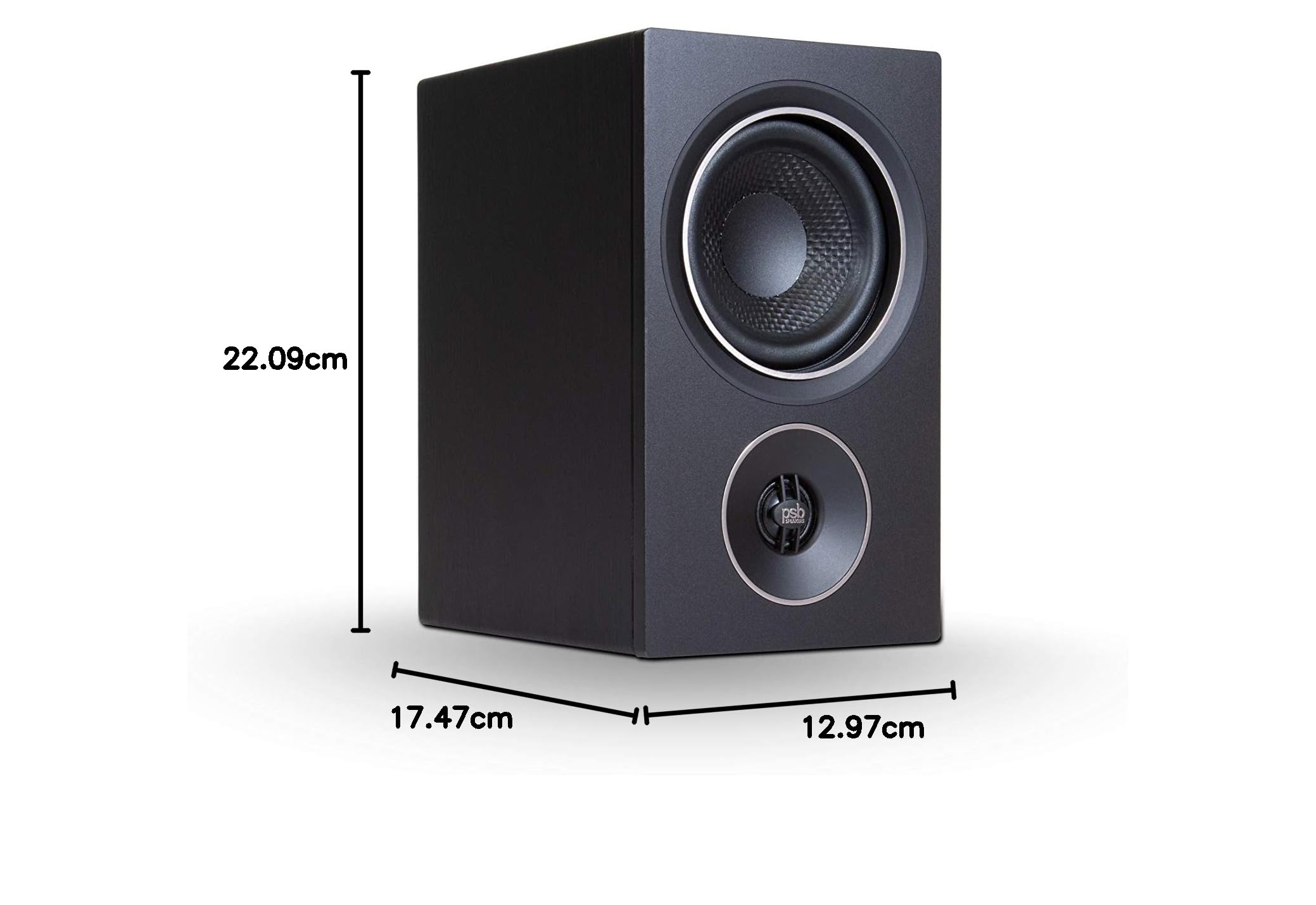 PSB Speakers Alpha P3 Passive Compact Bookshelf Speakers - High-Quality Audio for Home Theater, Studio, and Office (Black Ash, Pair)