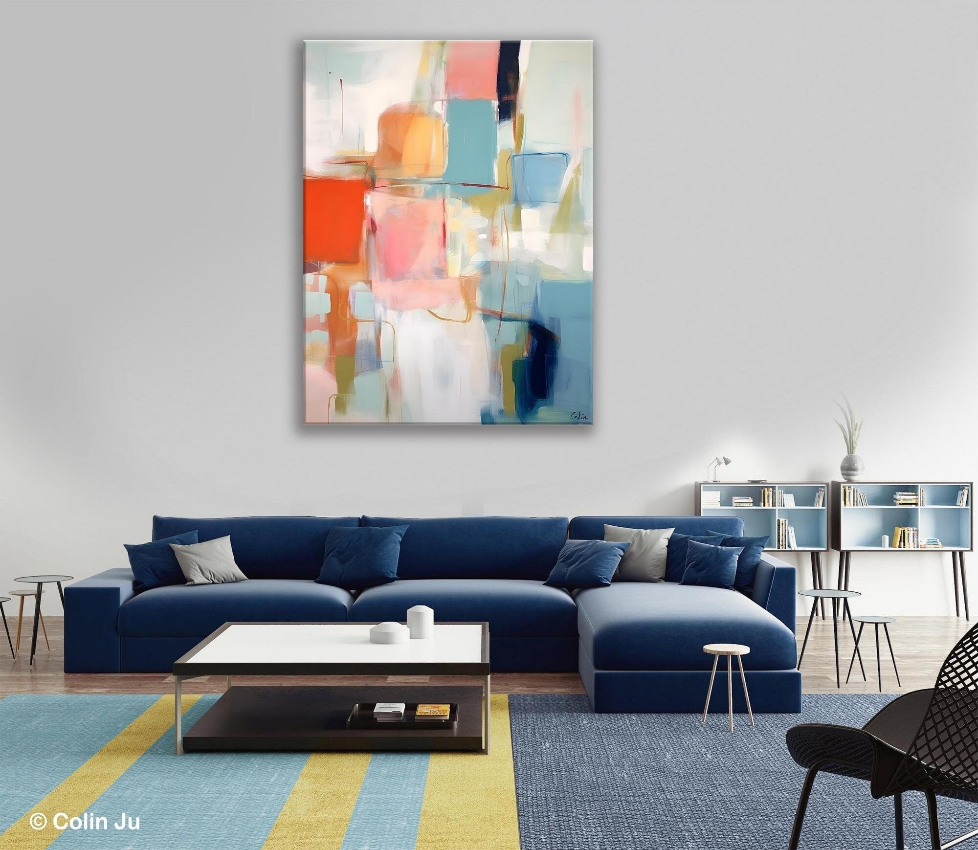 Hand Painted Canvas Art - Original Abstract Wall Paintings for Dining Room | Extra Large Contemporary Wall Decor | Perfect for Home & Office Interior Design