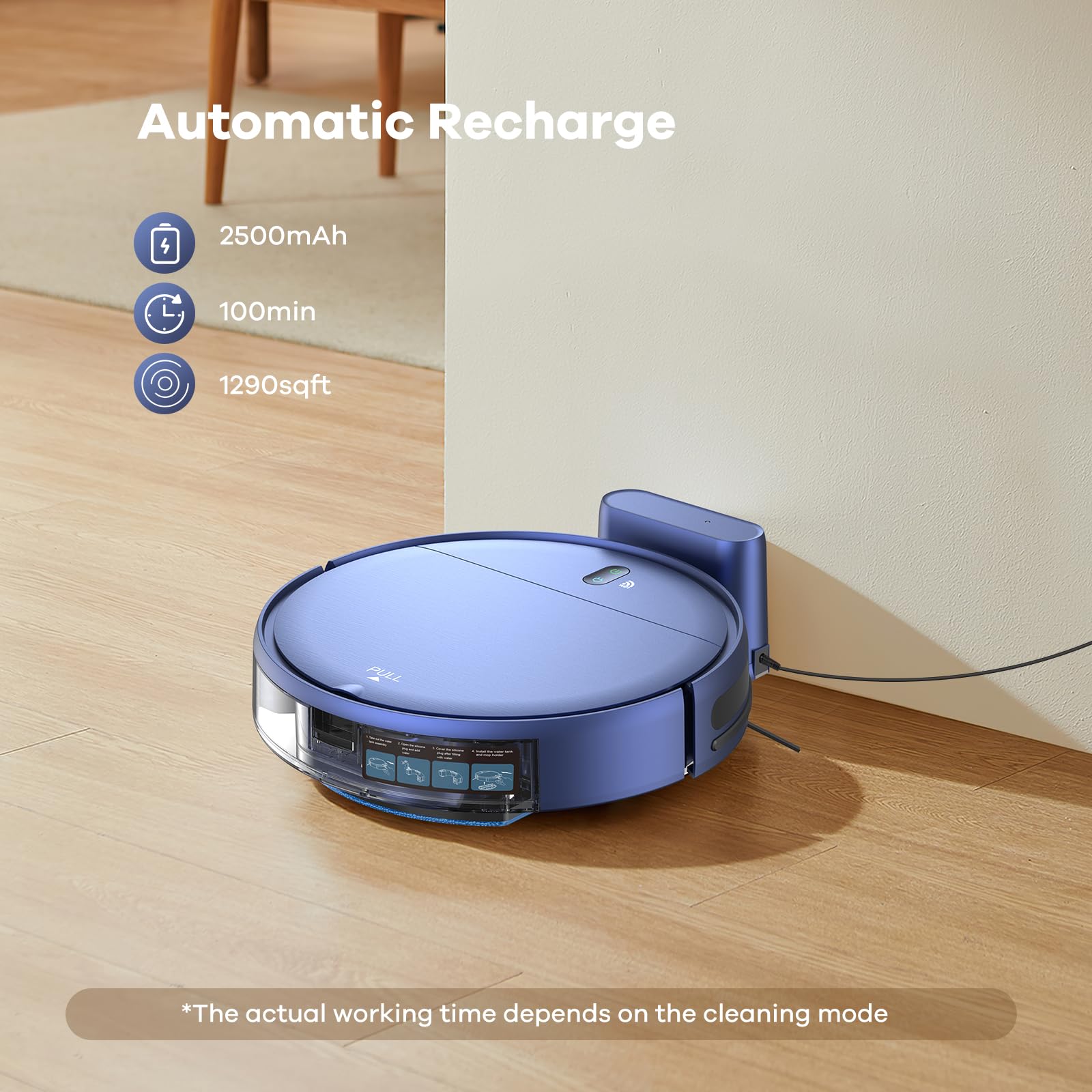 ZCWA WiFi Robot Vacuum & Mop - 4 Cleaning Modes, Self-Charging for Pet Hair & Carpets - Home Cleaning Solution