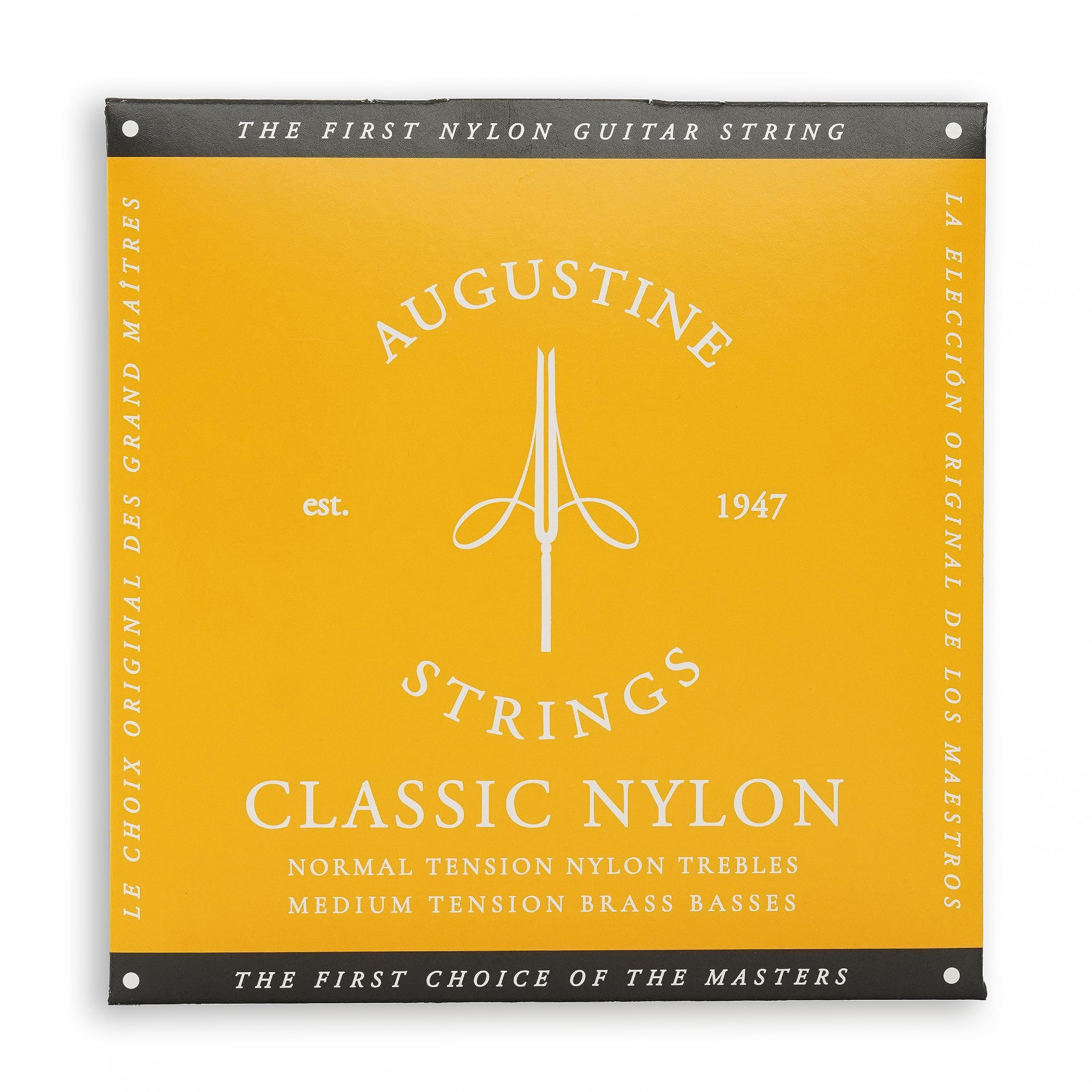 Augustine Classic Gold Nylon Guitar Strings - Medium Tension (1 Set) | Professional Classical Guitar Strings for Warm Tone | Perfect for Performances & Practice