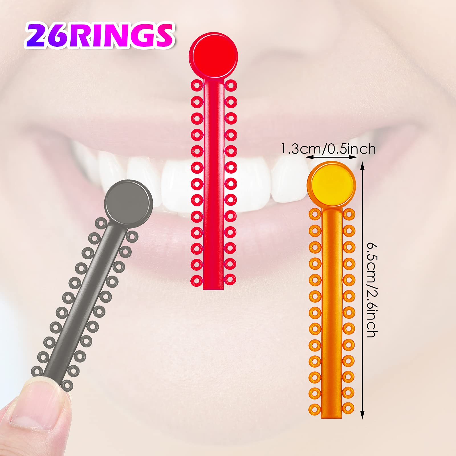 Colorful Nuanchu 2080 O-Rings Orthodontic Elastic Ligature Ties - Latex-Free Rubber Bands for Braces (Multicolor Pack) - Perfect for Orthodontic Treatment & Teeth Alignment