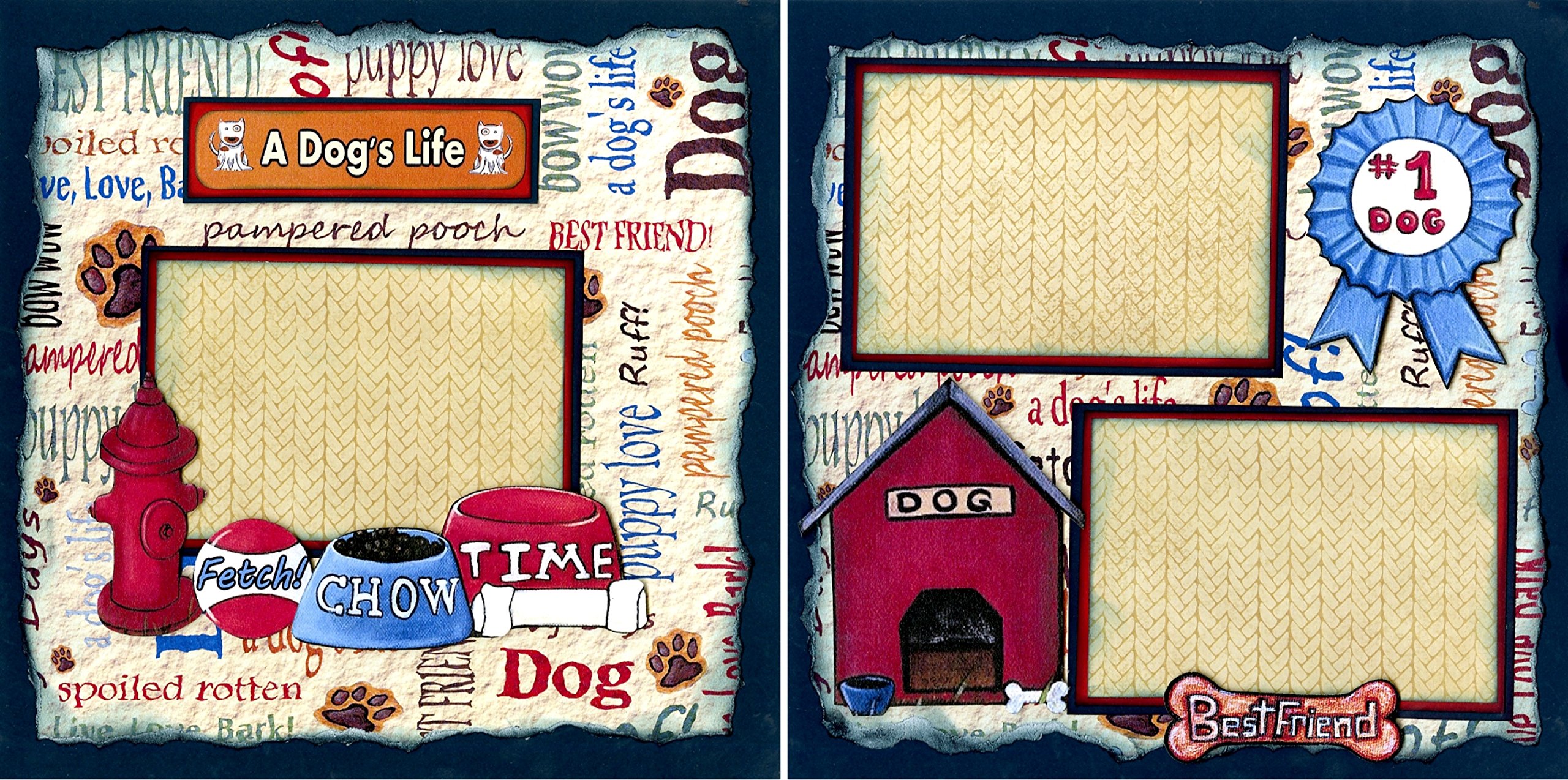 My Dog Scrapbook Set - 5 Double Page Layouts for Pet Memory Keeping | Perfect for Dog Lovers, Puppy Photo Albums & Pet Memorials