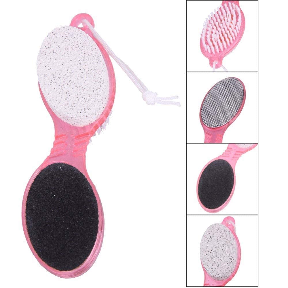MS MART 4-in-1 Multi-Use Pedicure & Manicure Paddle Brush Kit - Foot & Hand Care Tool for Cleansing, Exfoliating, Filing & Buffing - Perfect for At-Home Nail & Toe Cleaning (Great for Spa Days & Travel)