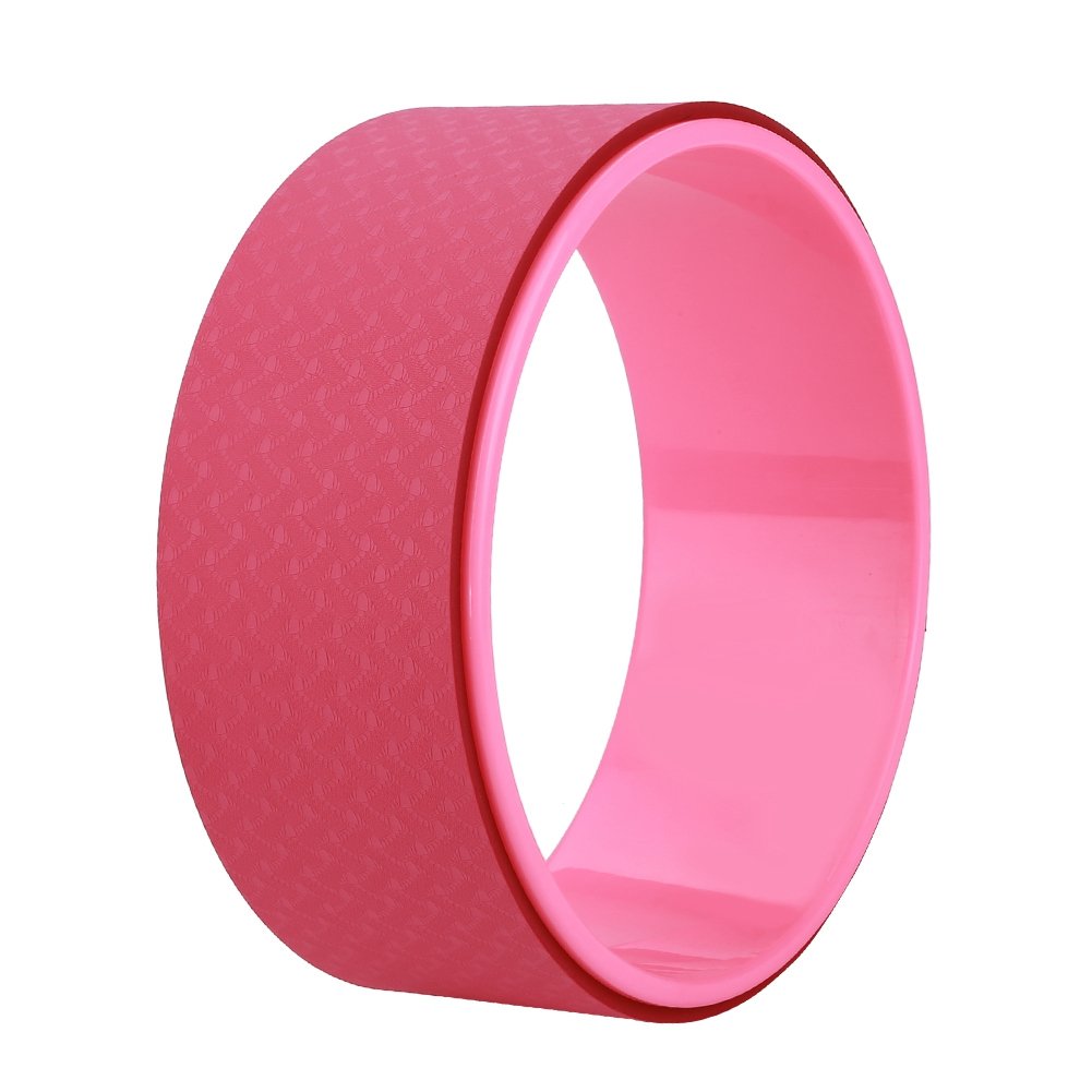 EVTSCAN Yoga Wheel for Stretching, Flexibility & Balance - Back Support & Core Strength Trainer - Pink Fitness Wheel for Yoga, Pilates & Home Workouts - Perfect for Relaxation, Posture Correction & Slimming Exercises