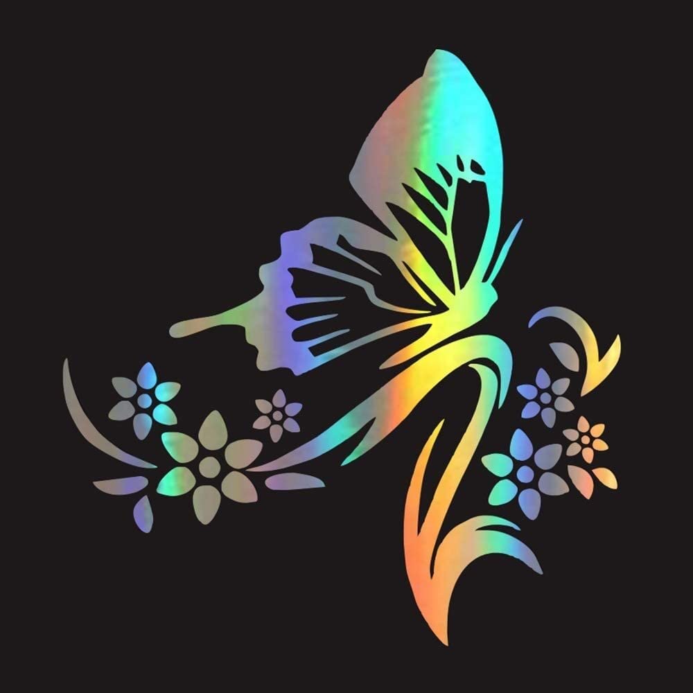 JUZZQ Sport Badge Sticker Emblems - Waterproof Vinyl Car Decals for Windows, Bumpers & Laptops - Creative Butterfly Flower Design for Vehicle & Personal Item Customization - Perfect for Car Enthusiasts & Gift Giving