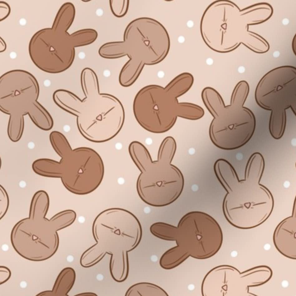 Boho Easter Bunny Gender Neutral Printed Organic Cotton Sateen Fabric by The Yard - Spoonflower Fabric for Sewing, Quilting, Apparel & Home Decor | Perfect for DIY Easter Crafts, Baby Clothes & Boho Home Decor