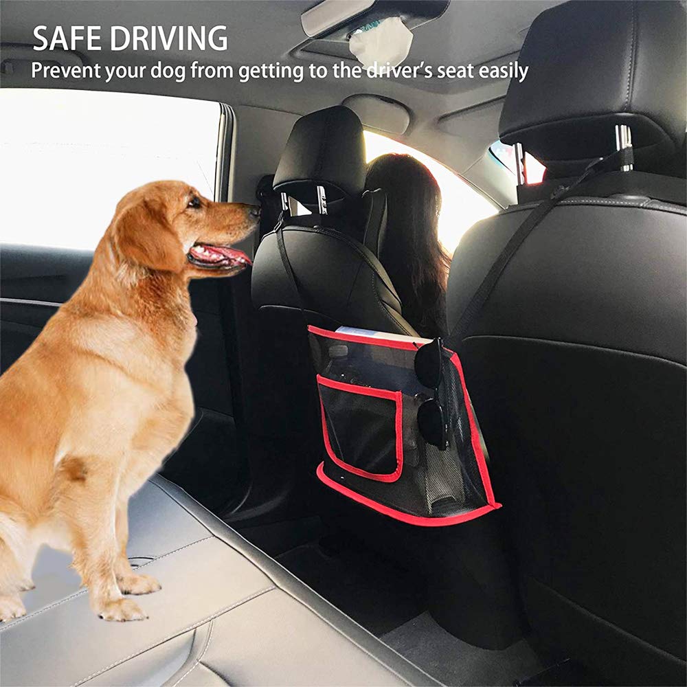 Car Seat Organizer - Mesh Handbag Holder & Backseat Storage Net for Cars (Red) | Perfect for Purse, Toys, Snacks & Travel Essentials