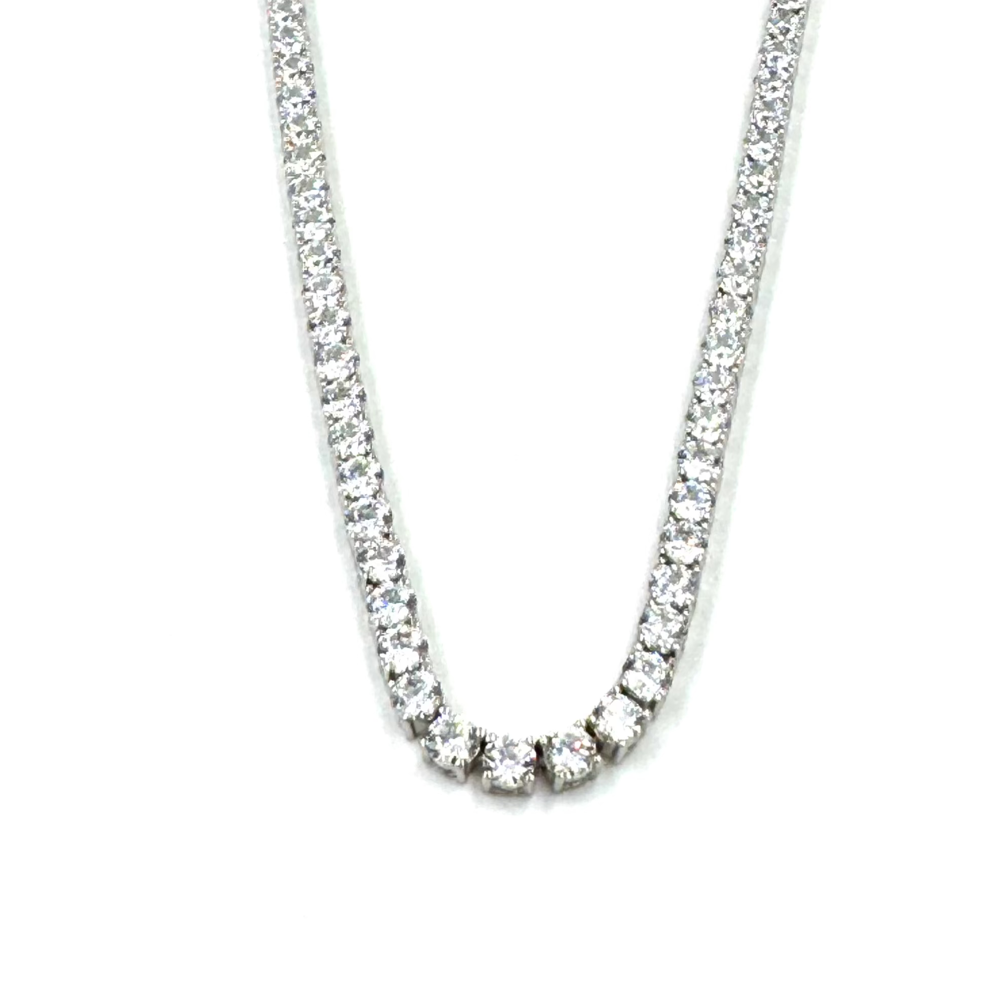 Ashley Gold Sterling Silver 5.00CTW Tennis Necklace - Elegant Diamond Tennis Chain for Women, Perfect for Weddings, Parties & Special Occasions