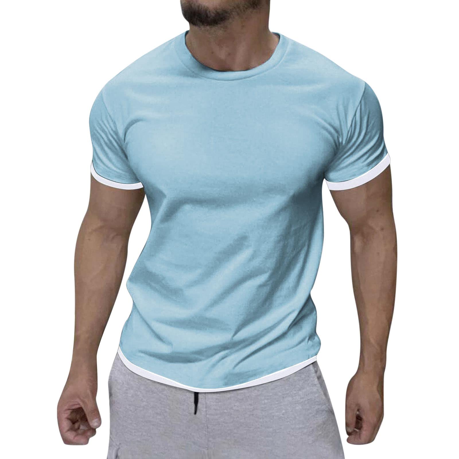 **Men's Casual Long Sleeve & Short Sleeve T-Shirts - Relaxed Fit Medium Size - Perfect for Everyday Wear, Workouts & Outdoor Activities**