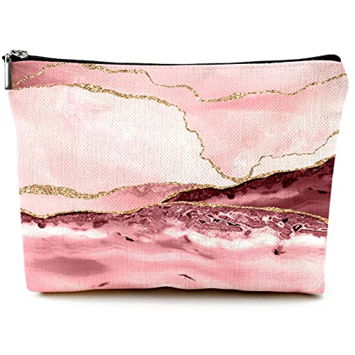 Pink Marble Makeup Bags