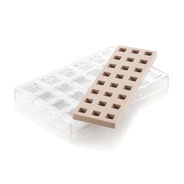 SILIKOMART Quadro 01 Tritan Chocolate Mould Kit - Premium Bonbon Candy Making Mold for Professional & Home Bakers | Perfect for Valentine's Day, Christmas Gifts & Party Desserts