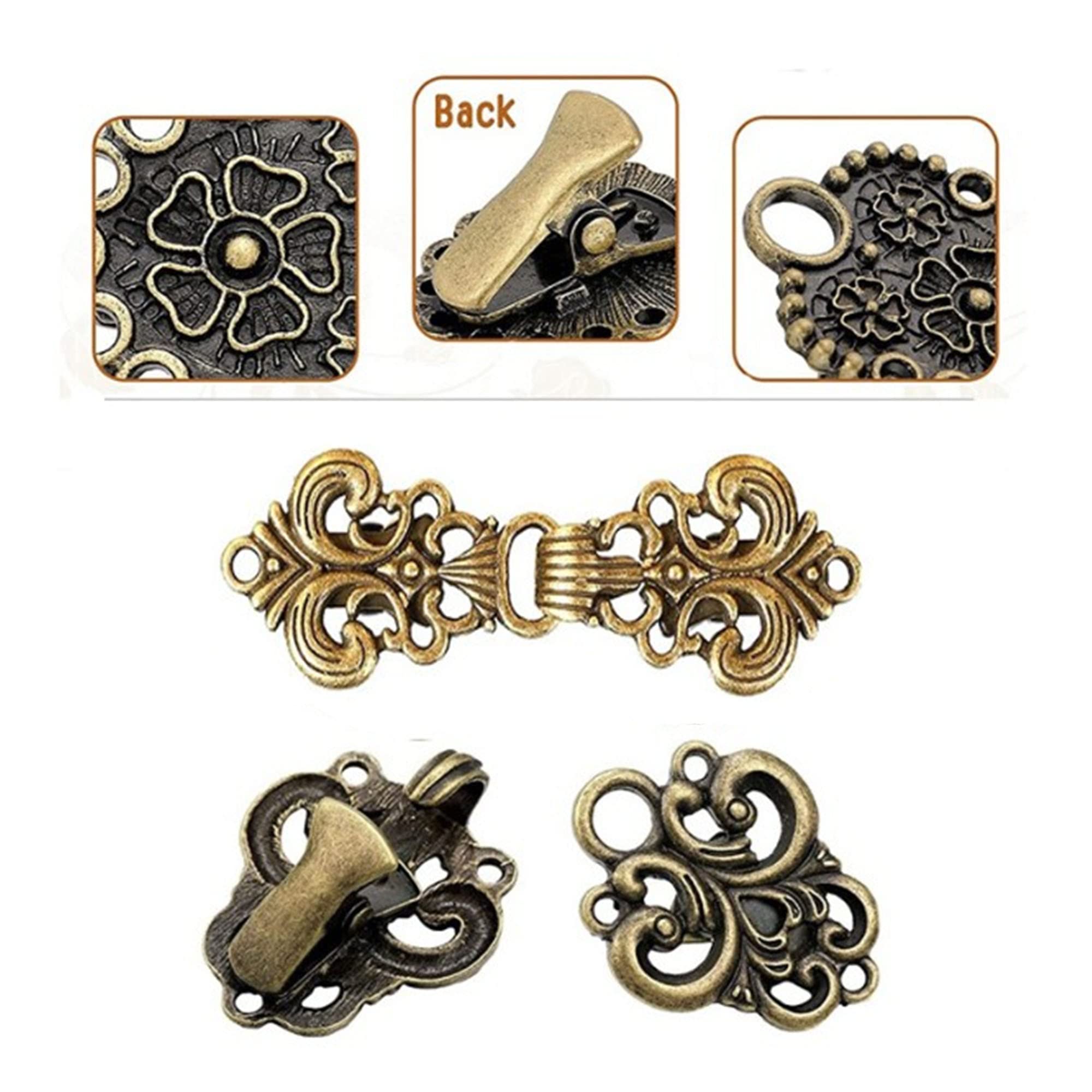 Vintage Shawl Clips 4 Pack - Metal Cape & Cardigan Pins for Women - Perfect for Dresses & Scarves