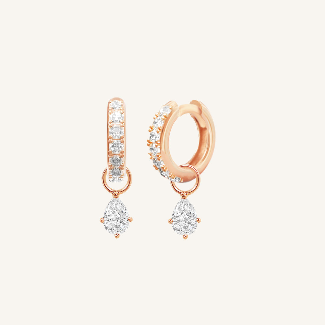 Axial Crystal Hoops - Elegant Rhinestone Earrings for Women, Dainty Sparkling Studs for Daily Wear & Special Occasions | Perfect Gift for Birthday, Anniversary & Party