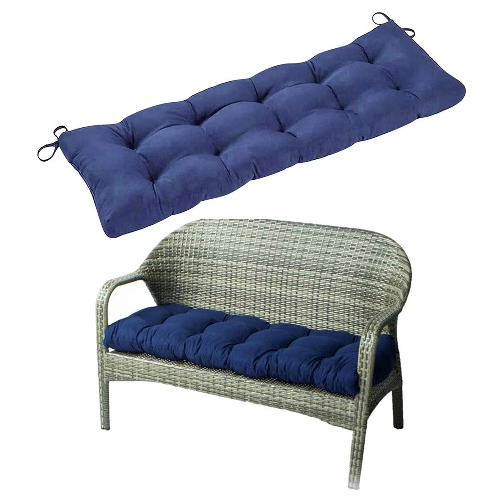 110x50cm Outdoor Bench Cushion - Waterproof Cotton Garden Furniture Cushion for Patio, Wicker Loveseat & Lawn Chairs - Comfortable Seat Pillow for Lounger, Deck, Poolside & Backyard Relaxation