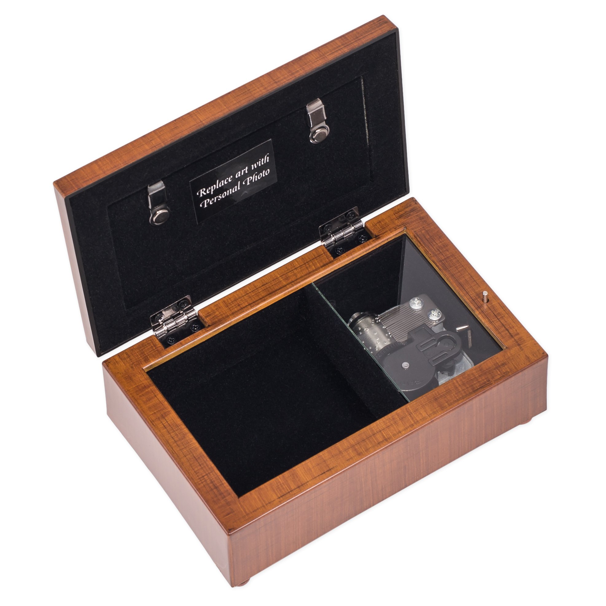 Elegant Cottage Garden First Communion Woodgrain Music Jewelry Box - Plays Ave Maria - Perfect for Gift Giving, Keepsakes & Special Occasions
