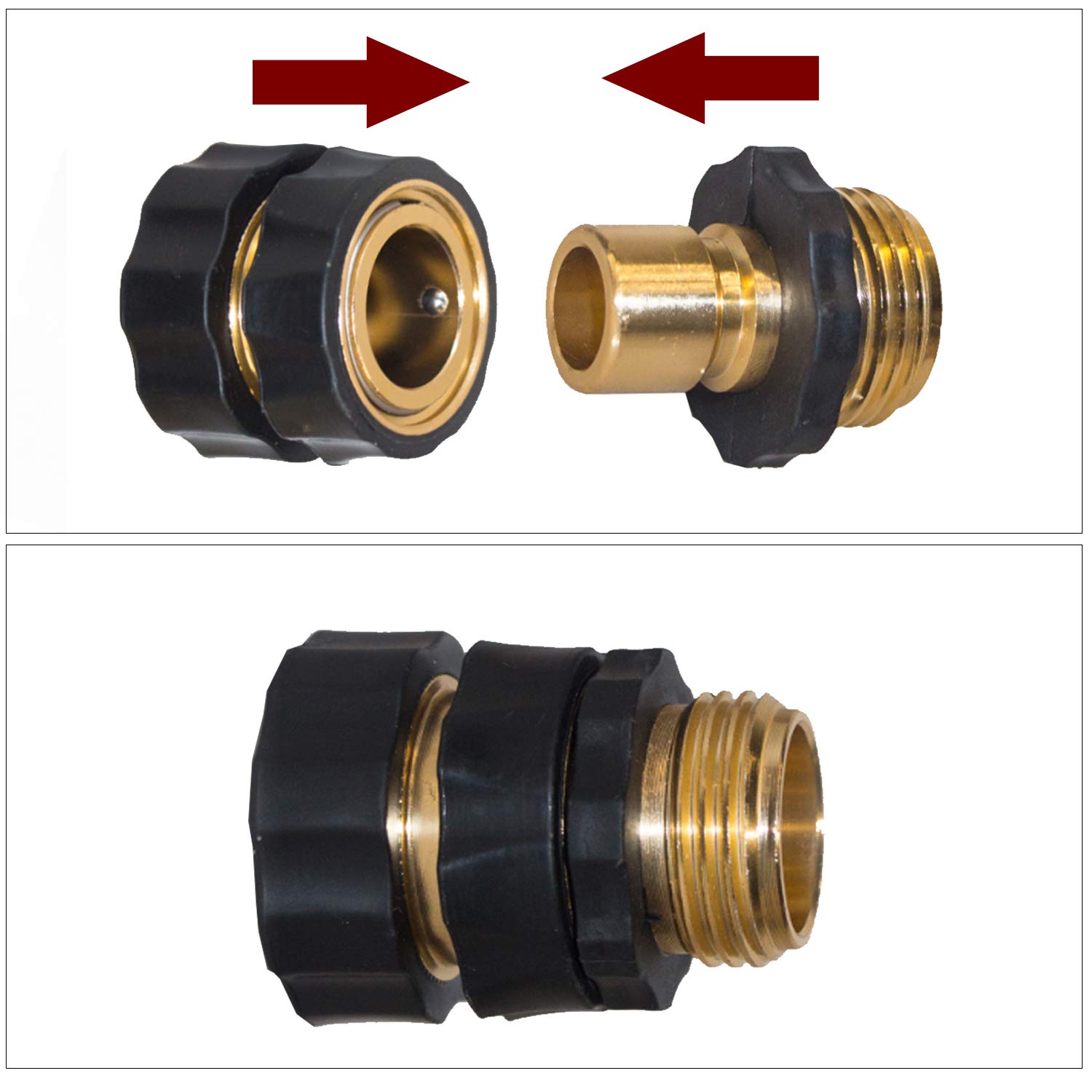 Hourleey 3/4 Inch Garden Hose Quick Connector Set - 3 Pack Male & Female Fittings for Easy Watering, Sprinklers & Outdoor Cleaning