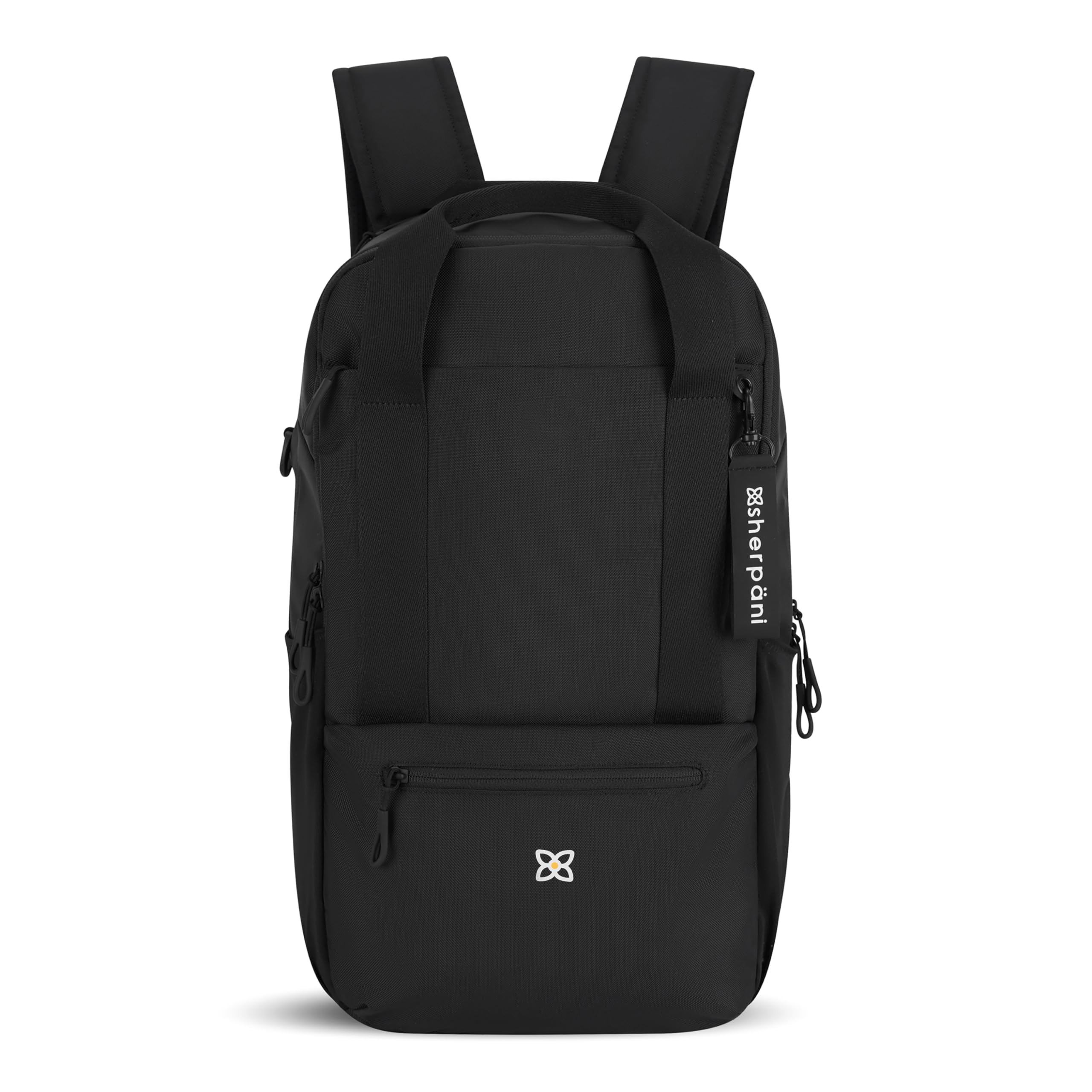 Sherpani Camden Convertible Backpack Tote - Travel Laptop Backpack Purse for Women, Fits 15 Inch MacBook/PC, Water-Resistant & Lightweight (Raven Black) - Perfect for Work Commute, College Campus & Airplane Travel