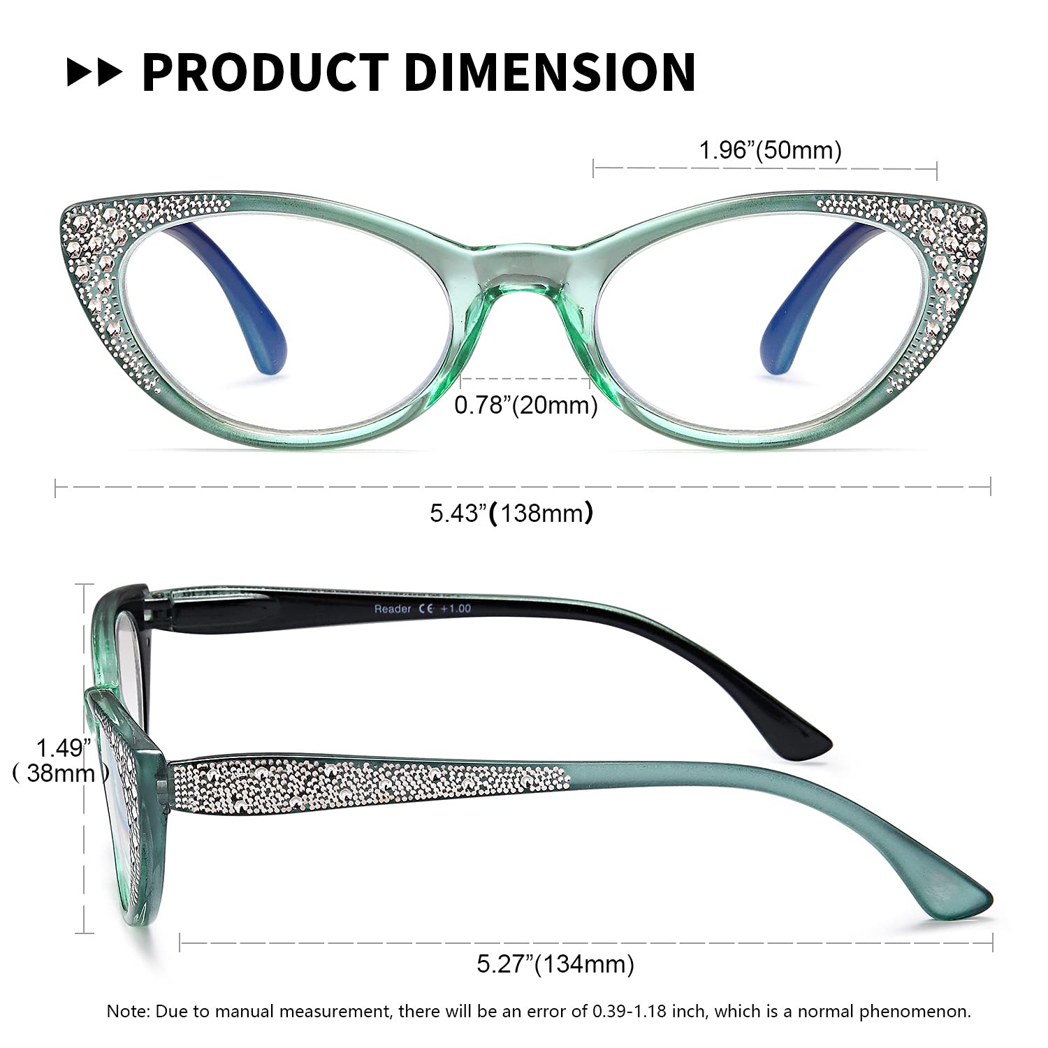 Blue Light Blocking Cat Eye Reading Glasses for Women - 3 Pack Computer Readers with 1.25 Magnification, Anti-UV & Spring Hinge - Fashionable Lightweight Eyeglass Frames for Office, Reading & Screen Use