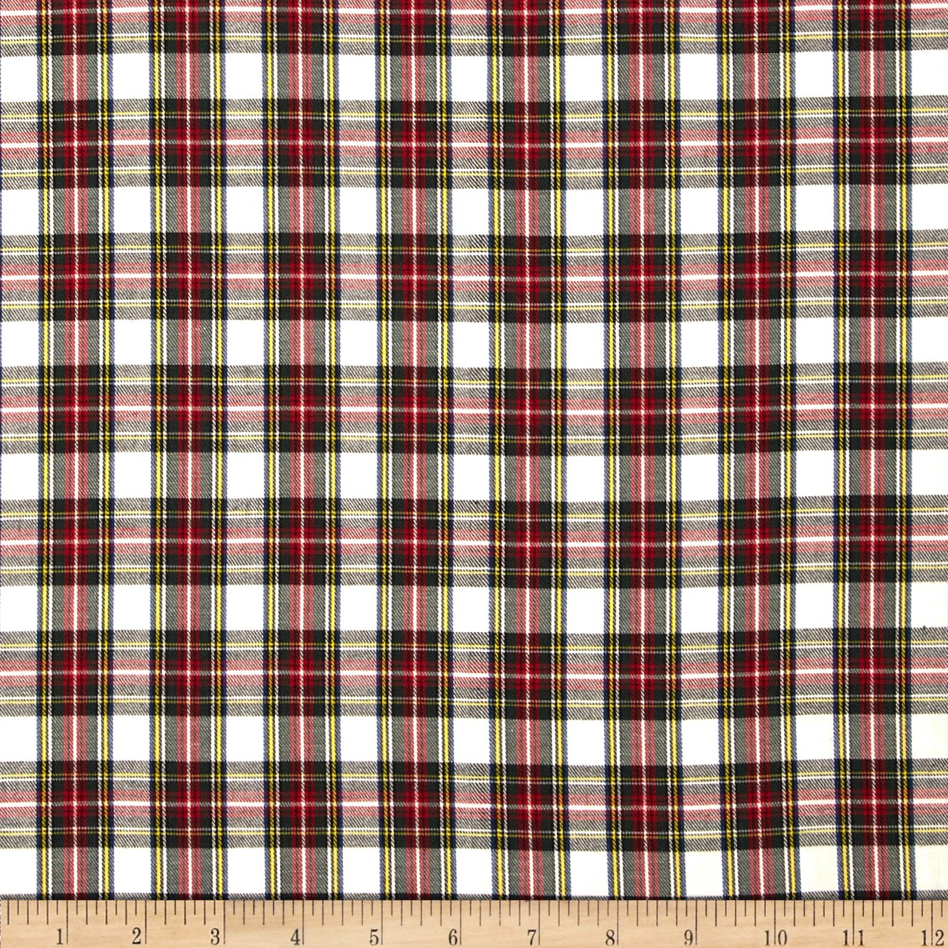 Kaufman House of Wales Plaid Ivory Fabric by the Yard - Premium Cotton Blend for Quilting, Upholstery & Home Decor Projects