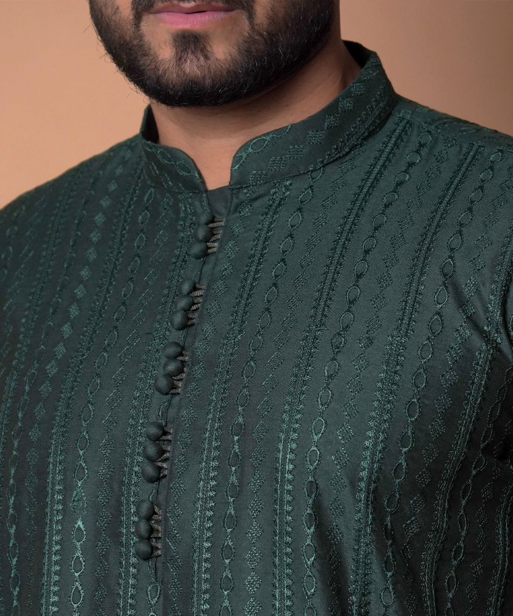 Green Embroidered Symmetrical Design Kurta and Pants Set for Women | Traditional Indian Ethnic Wear | Perfect for Festivals, Weddings & Special Occasions