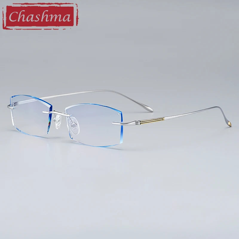 Lightweight Titanium Rimless Square Eyeglasses for Men - Premium Comfort & Style - Perfect for Office, Reading & Everyday Wear