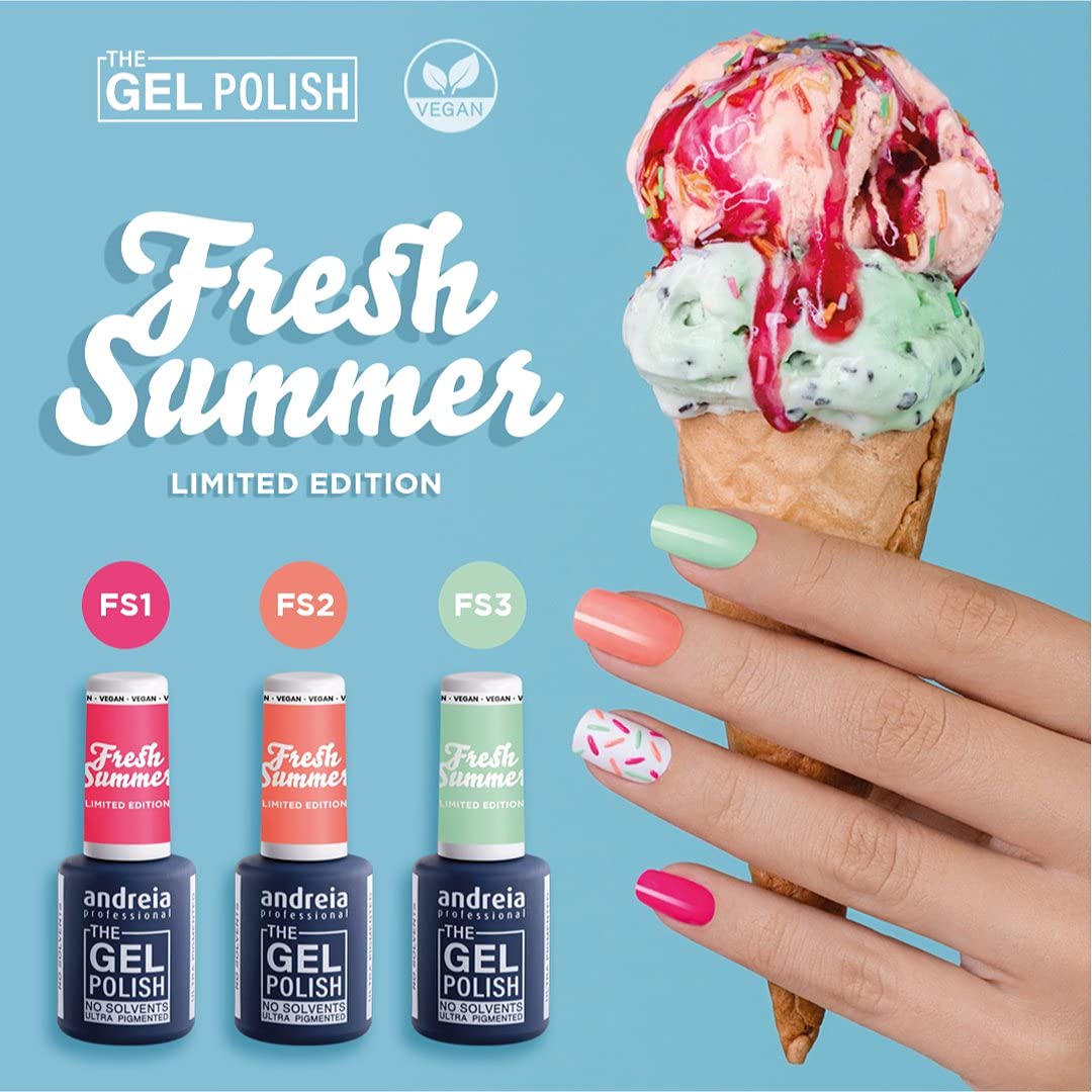 Andreia Professional Gel Polish - Solvent Free, Long Lasting Nail Polish - Limited Edition FS2 Tangerine Orange - Perfect for Manicures, Pedicures & Nail Art Designs