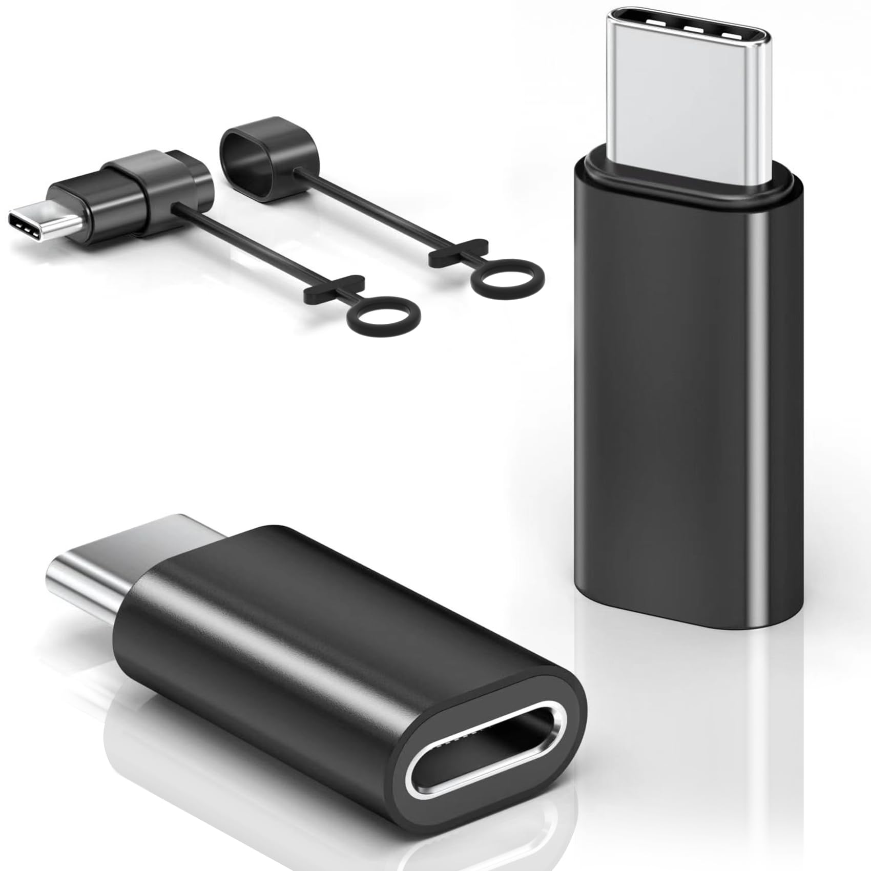 Lightning to USB C Adapter, 2 Pack Female Lightning to Male USB C Converter for iPhone 16/16 Pro/15 Pro Max/15 Plus, Galaxy S24/S23, iPad - Perfect for Charging & Data Transfer (Not for Audio/OTG/Headphones)