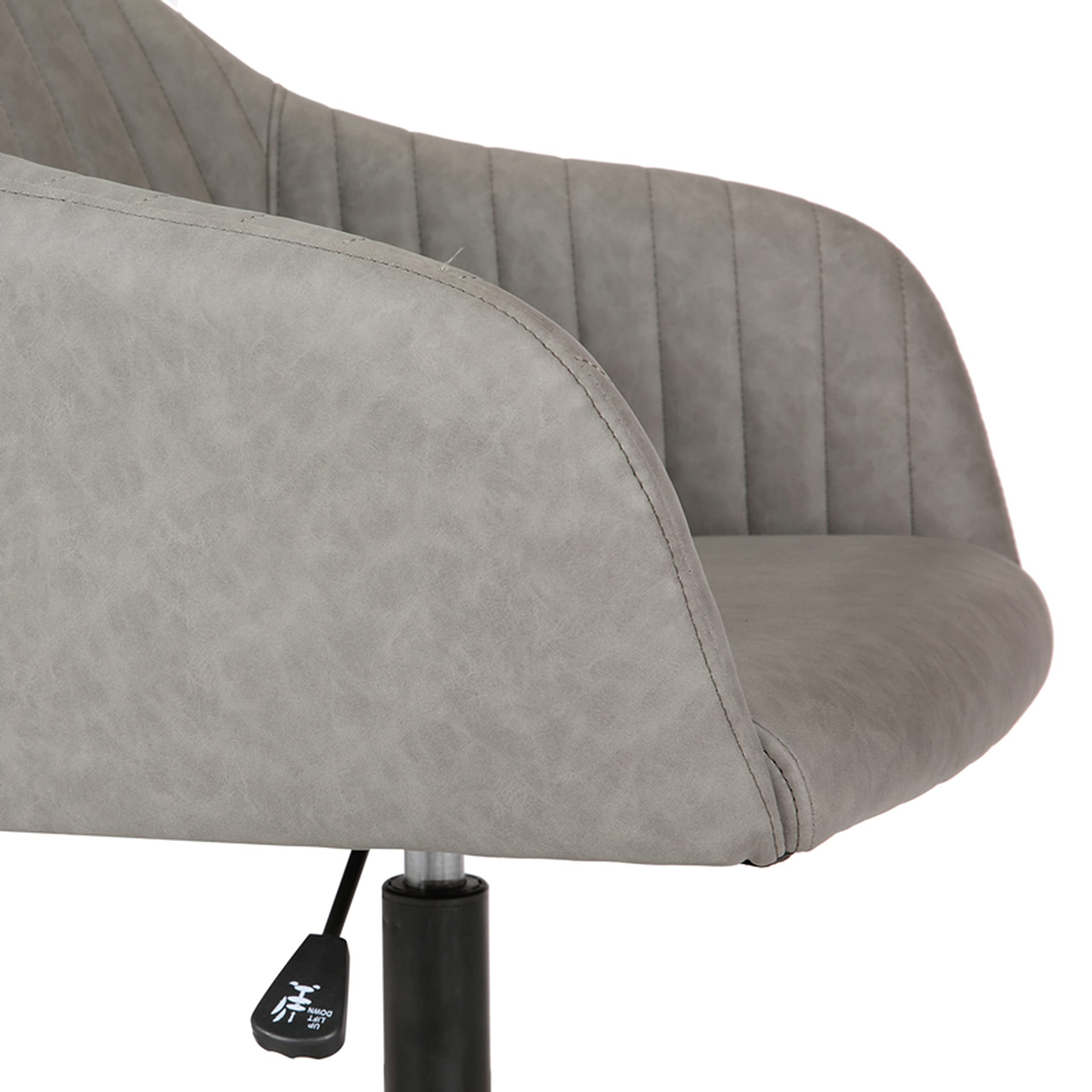 Porthos Home Madison Ergonomic Office Chair - Adjustable Height PU Leather Desk Chair with Mid-Back Support, 360° Swivel & Rolling Wheels - Perfect for Home Office, Study Room & Workspace