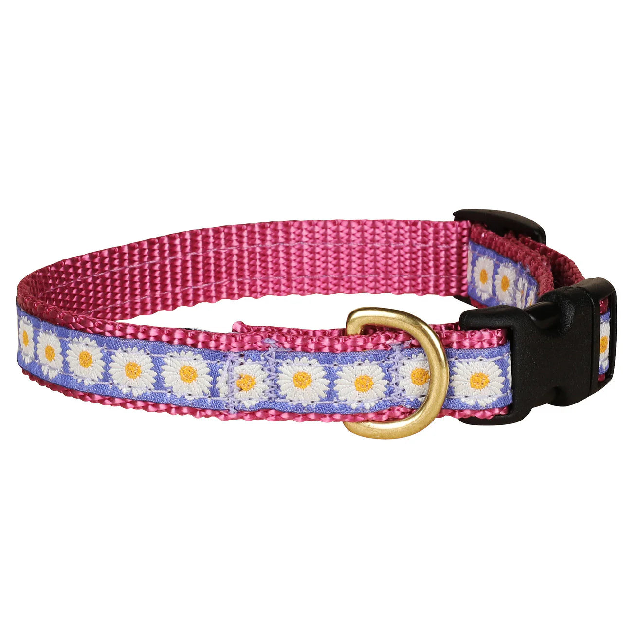 Purple Daisy Dog Collar with Belted Cow Design - Adjustable Pet Collar for Small Medium Large Dogs - Perfect for Walks, Training & Outdoor Adventures