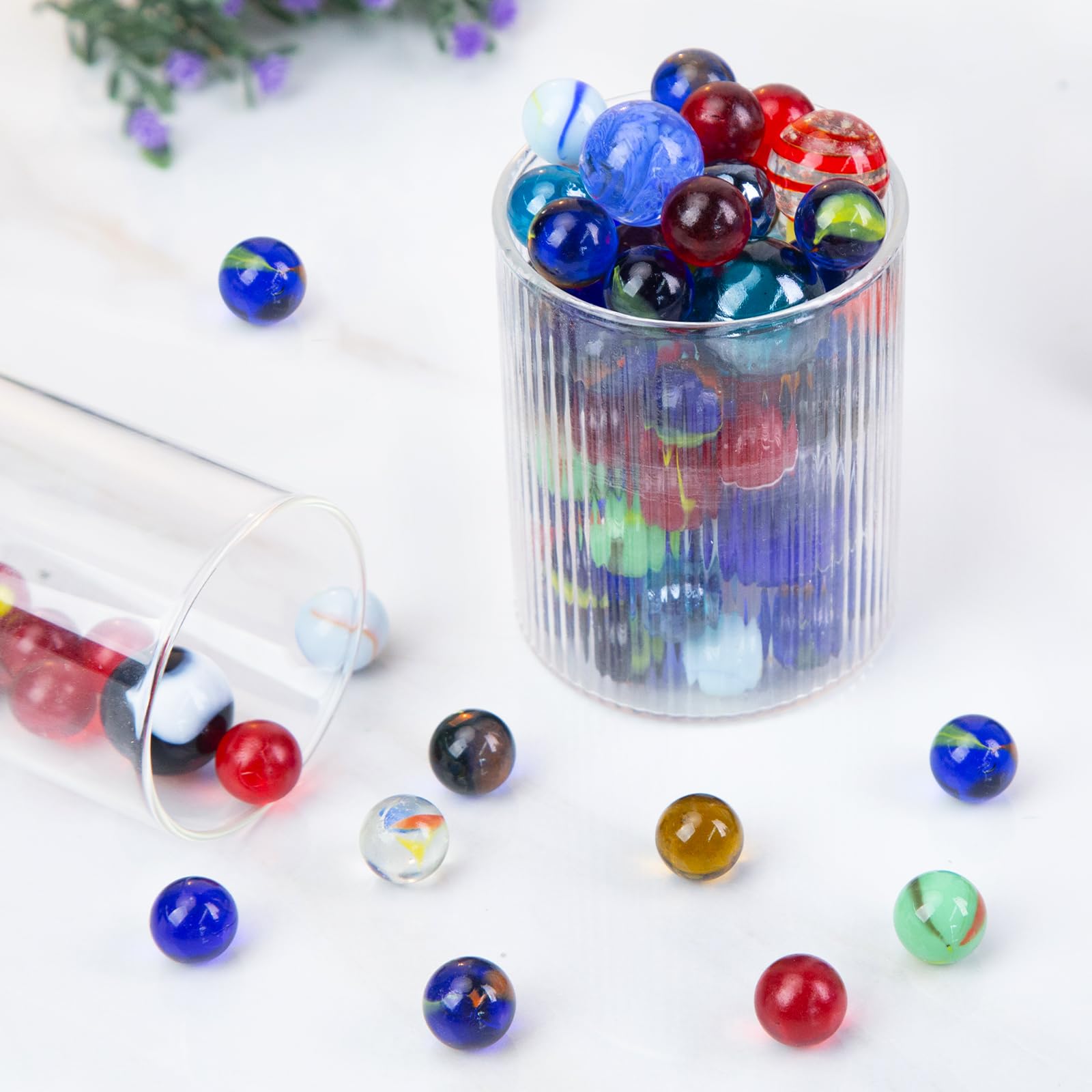 Shindel 85PCS Glass Marbles for Kids - Assorted Sizes for Classic Marble Games, Educational Toys & Stress Relief - Perfect Gift for Children's Birthday & Family Game Night
