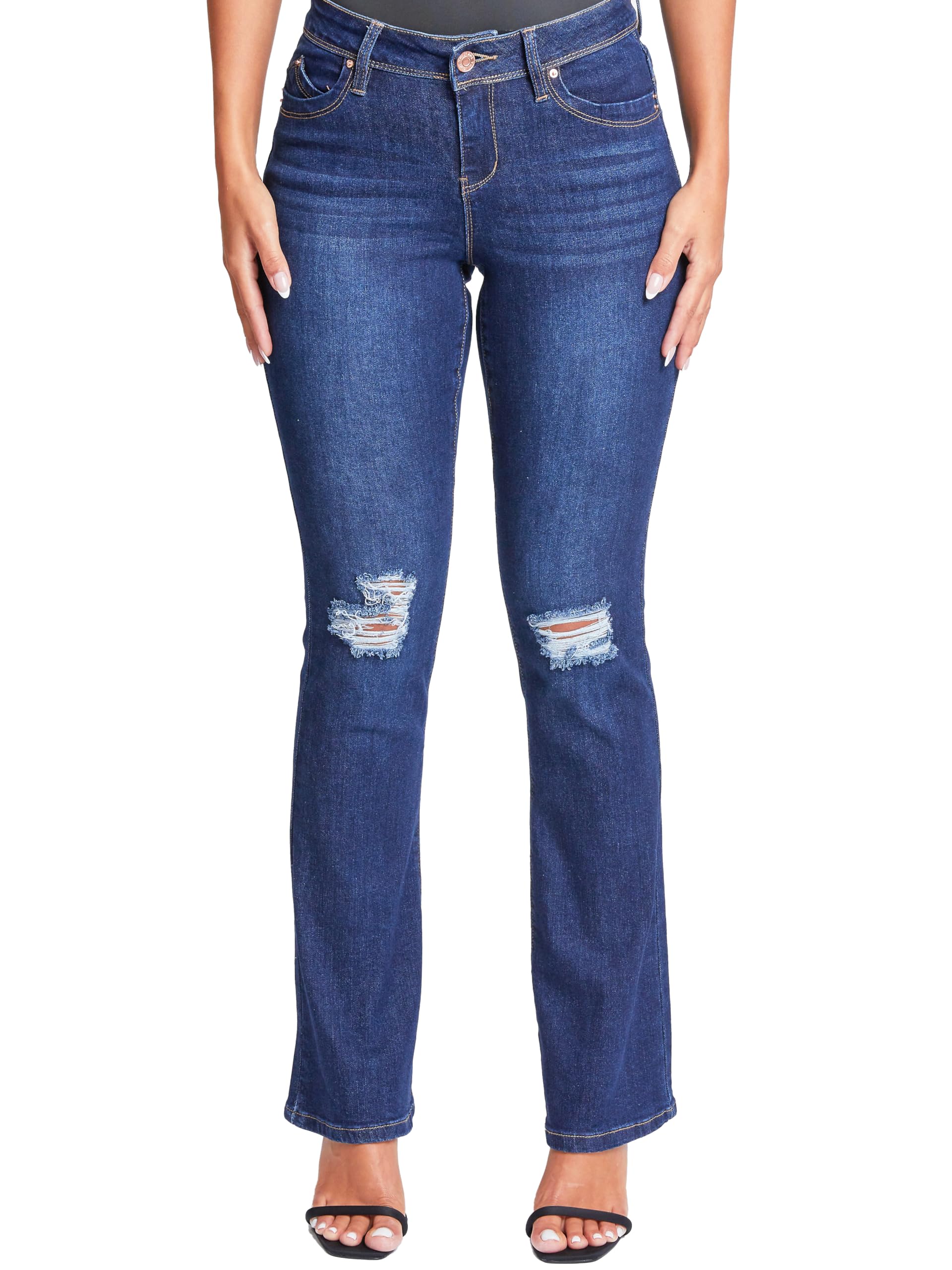 YMI Women's Bootcut Jeans - High Waisted Stretch Denim Pants for a Flattering Fit | Perfect for Casual Wear, Office & Night Out