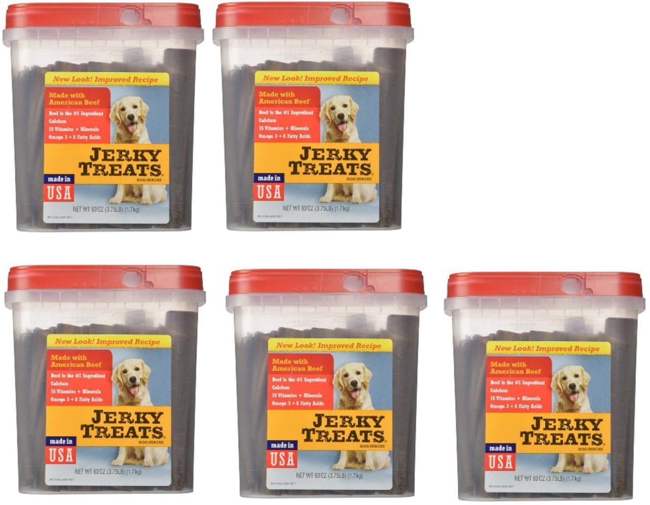 Premium Tender Beef Strips Dog Treats - 60 oz (5 Pack) - High Protein, Grain-Free, All-Natural Dog Snacks for Training, Rewards & Dental Health