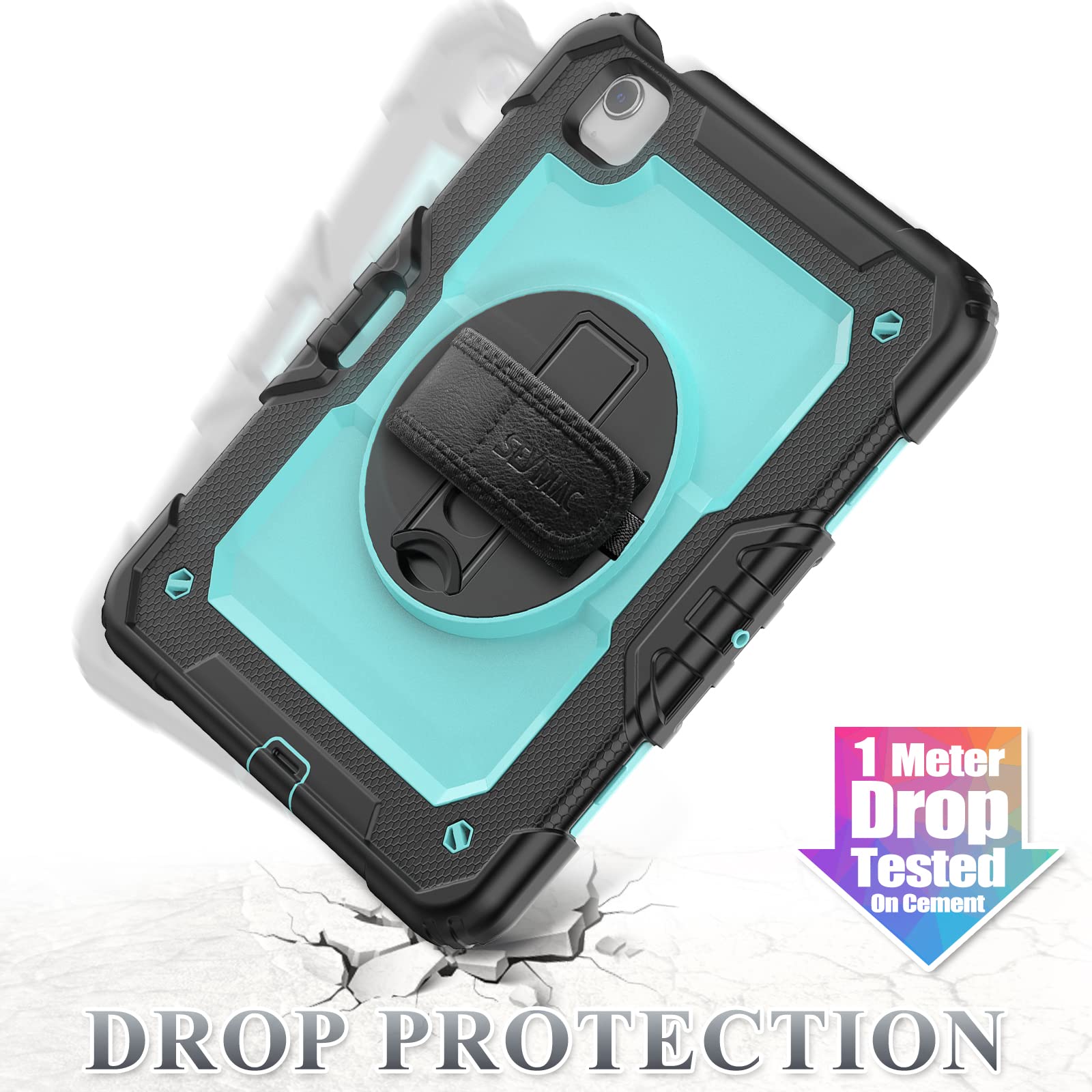 SEYMAC 360° Rotating Protective Case with Screen Protector & Pen Holder for iPad Air 5th/4th Gen 10.9