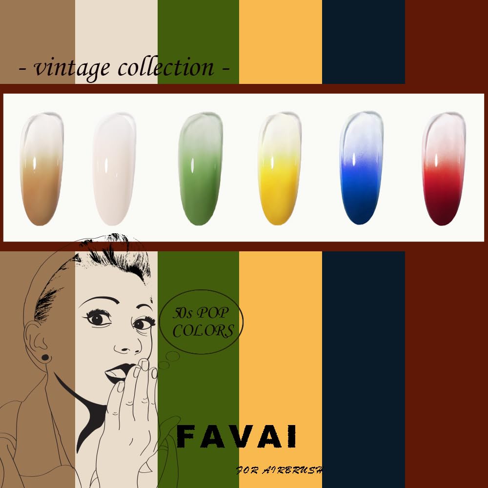 FAVAI Selection 24 Colors Gel Nail Polish Set - Airbrush Baby Boomer Air Gel Kit (24 x 10ml) for Salon & Home Manicure, Nail Art Designs, DIY Nail Care