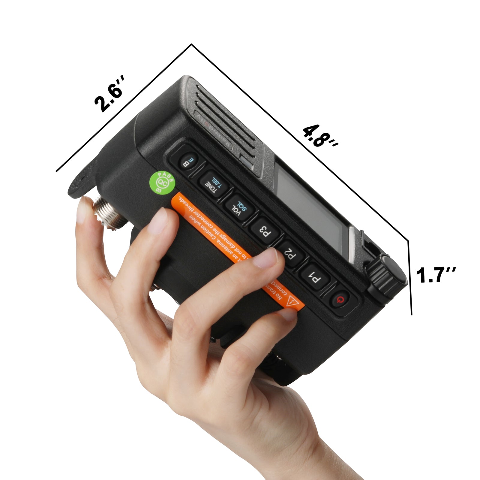 Radioddity DB25-D Mini Mobile Radio 20W VHF UHF Dual Band DMR GPS APRS SMS with Color Screen & 500K Contacts - Perfect for Ham Radio, Emergency Communication, and Off-Road Adventures