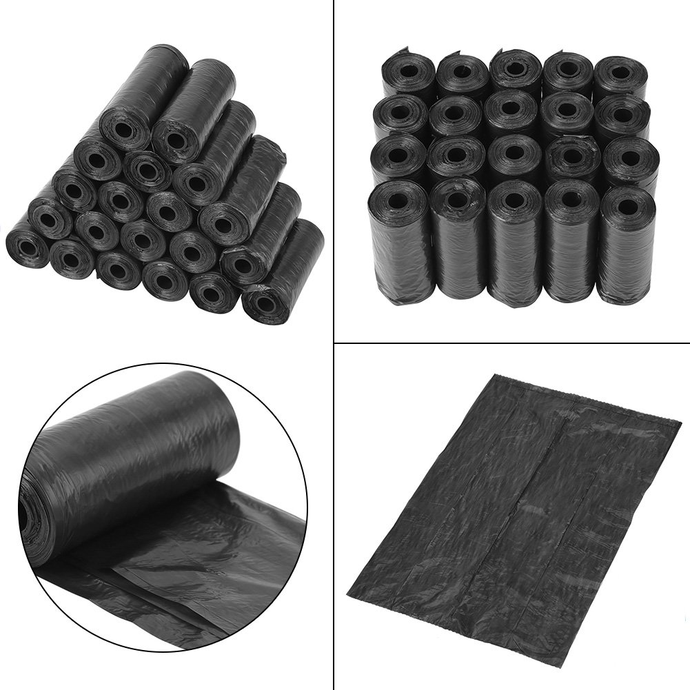 Eco-Friendly Unscented Dog Waste Bags for Poop Cleanup - Biodegradable Pet Waste Disposal Bags (Black) - Perfect for Park Walks, Backyard Cleanup & Travel with Your Dog