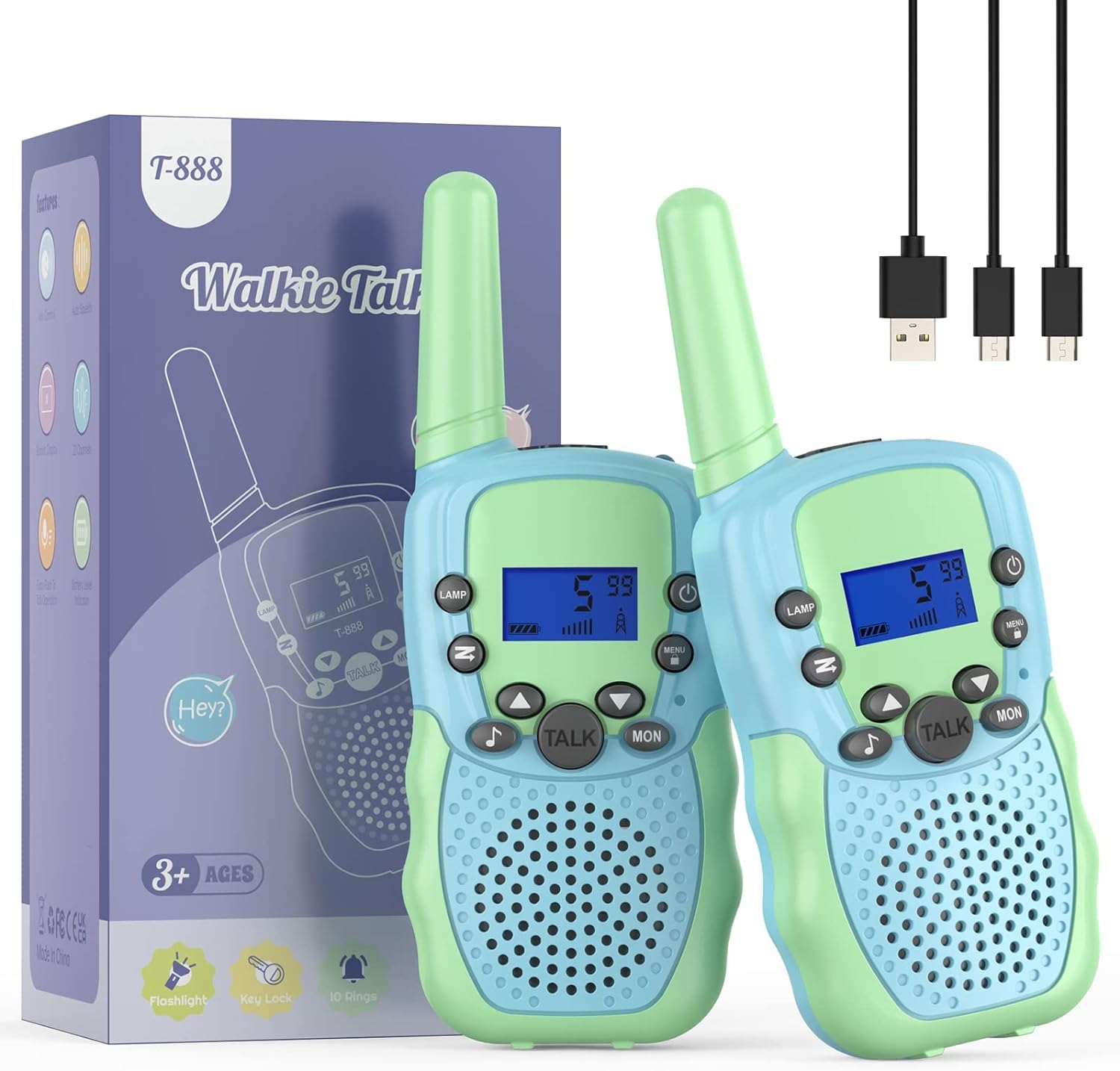 Selieve Kids Walkie Talkies - Rechargeable 2-Way Radios for Boys & Girls Ages 4-12, 3KM Range with 22 Channels for Indoor/Outdoor Play - Perfect Birthday Gift for 5-8 Year Olds | Camping, Hiking & Backyard Adventures