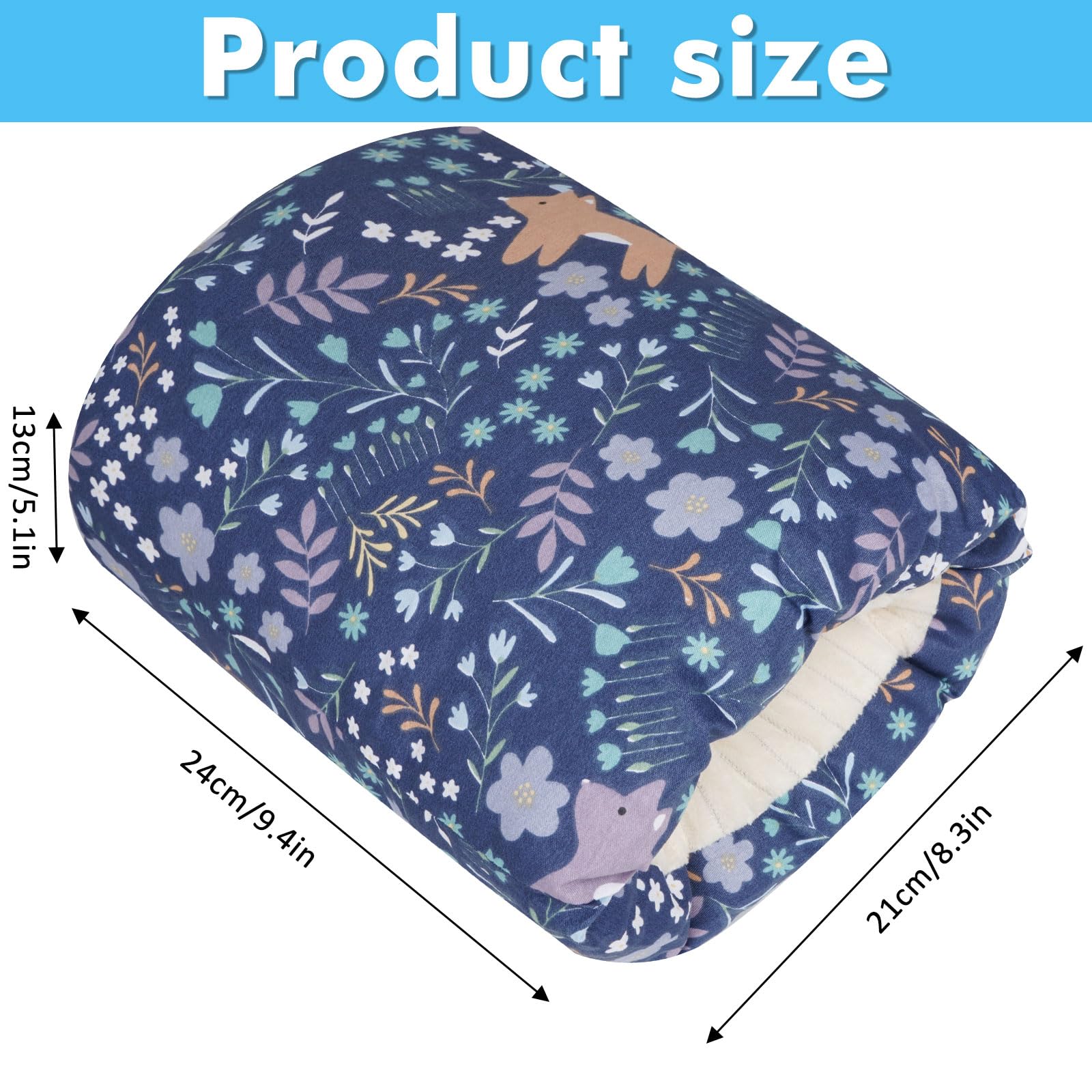 Soft Cotton Baby Nursing Arm Pillow - Ergonomic Support for Breastfeeding Moms & Newborns - Portable Washable for Home & Travel (Blue Forest)