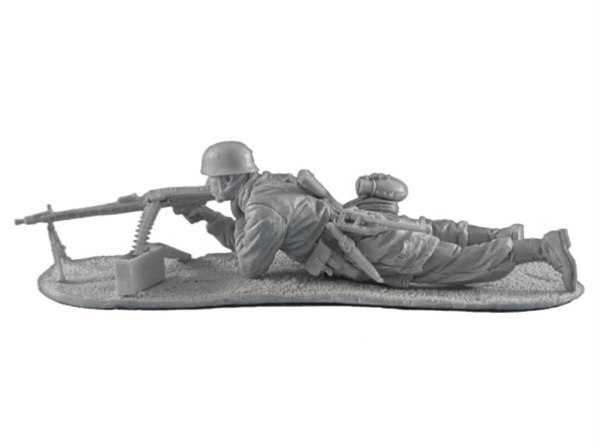 1/35 Scale WWII German Fallschirmjager MG42 Machine Gunner Team Resin Model Kit - Unassembled & Unpainted Military Figure for Collectors & Hobbyists - Perfect for Historical Dioramas, Wargaming & Display