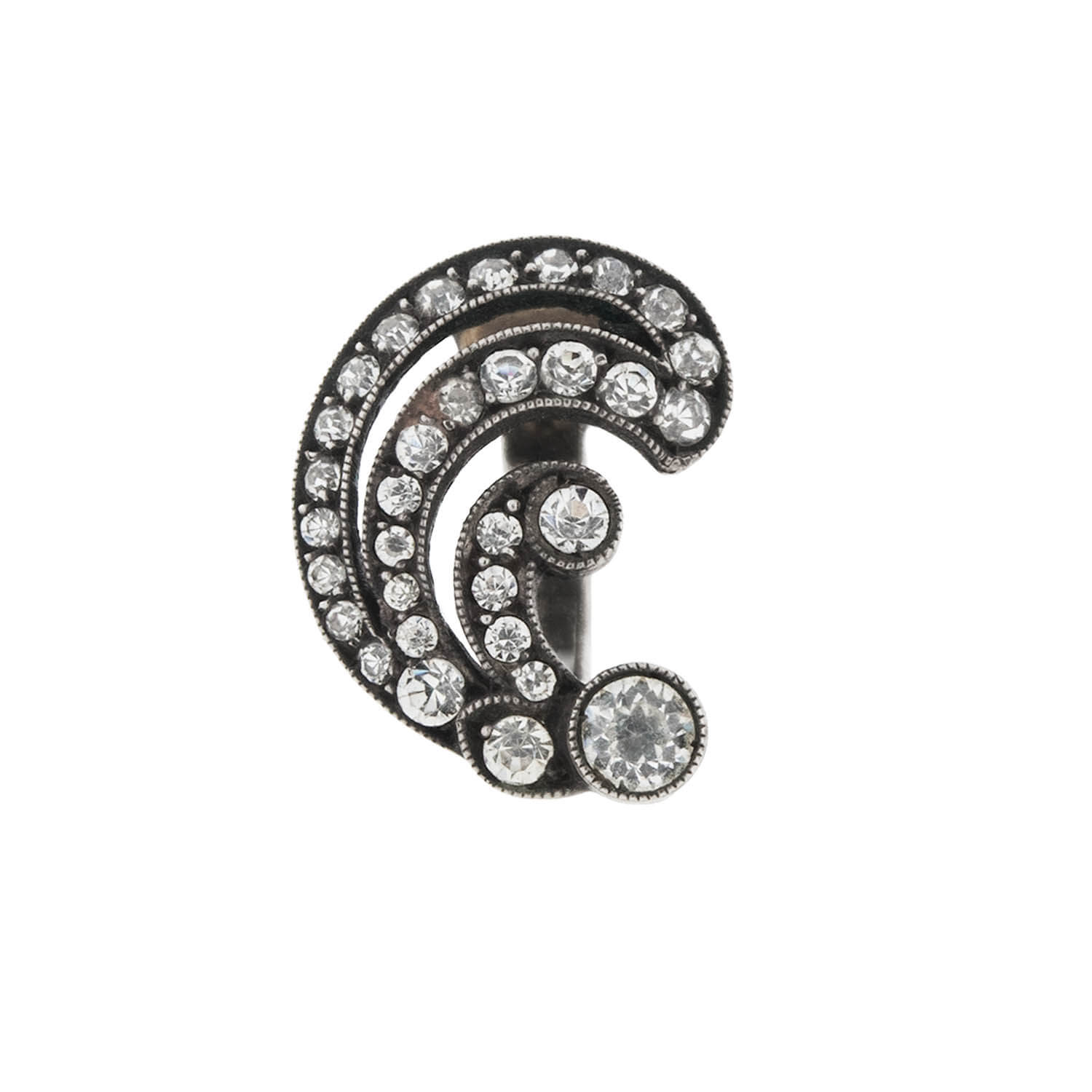 Vintage .835 Silver French Clip-On Earrings for Women - Left & Right Pair | Elegant Retro Jewelry for Parties, Weddings & Special Occasions