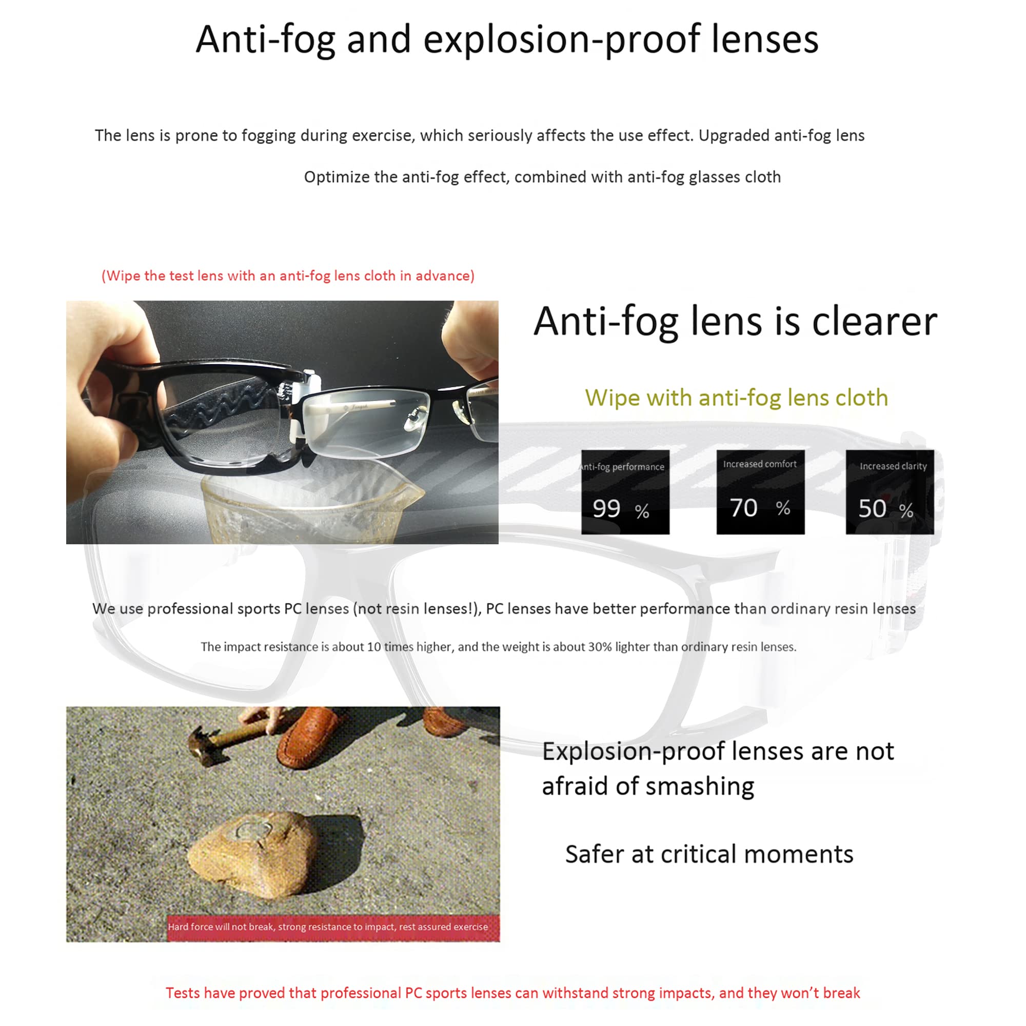 Basketball Dribbling Glasses - Sports Protective Eyewear Goggles for Men & Women - Shatterproof Training Glasses for Basketball Practice & Outdoor Sports