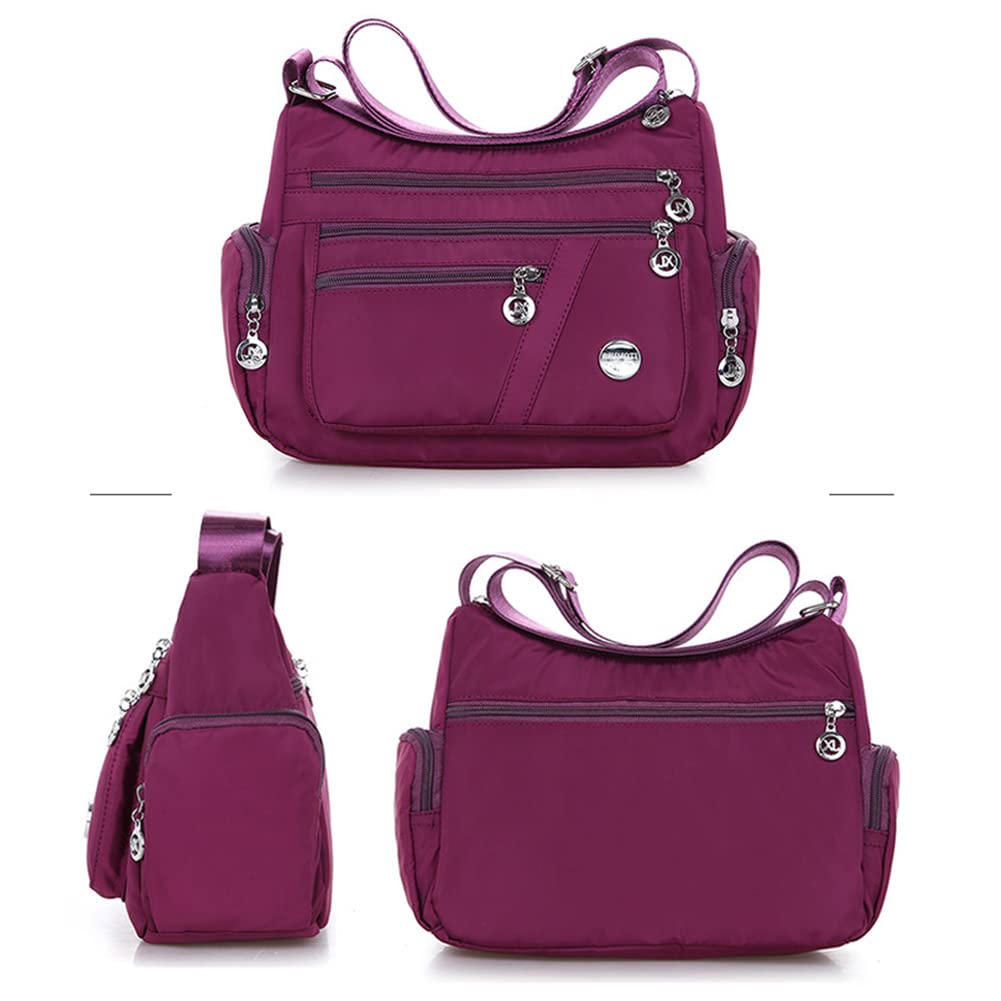 Mudono Women's Crossbody Bag - Nylon Shoulder Purse with Large Capacity | Lightweight Travel Messenger Satchel for Everyday Use, Commuting & Vacation