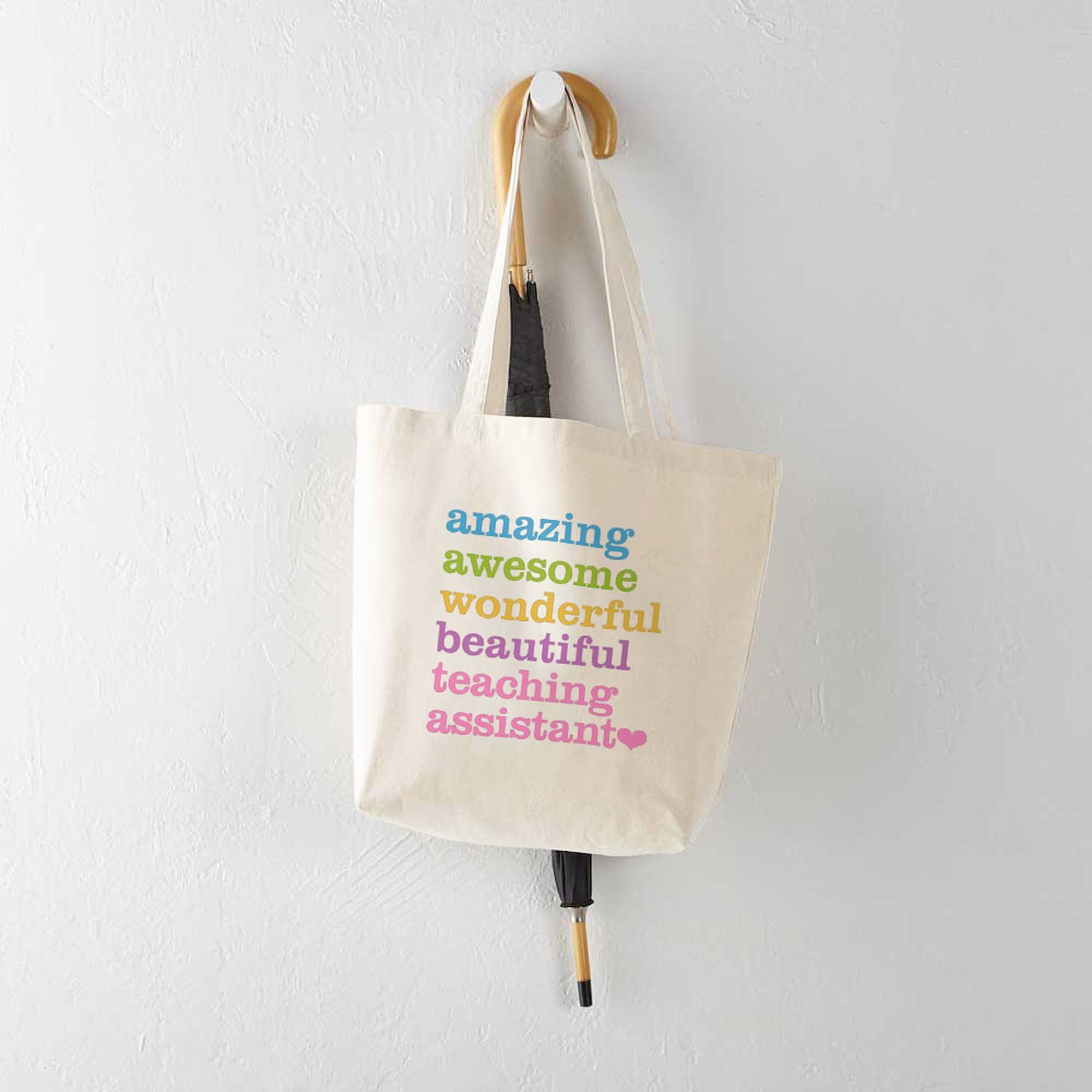 Amazing Teaching Assistant Tote Bag - Natural Canvas Reusable Shopping Bag for Teachers, School Supplies & Everyday Use | Durable Eco-Friendly Grocery Tote for Work, College & Errands
