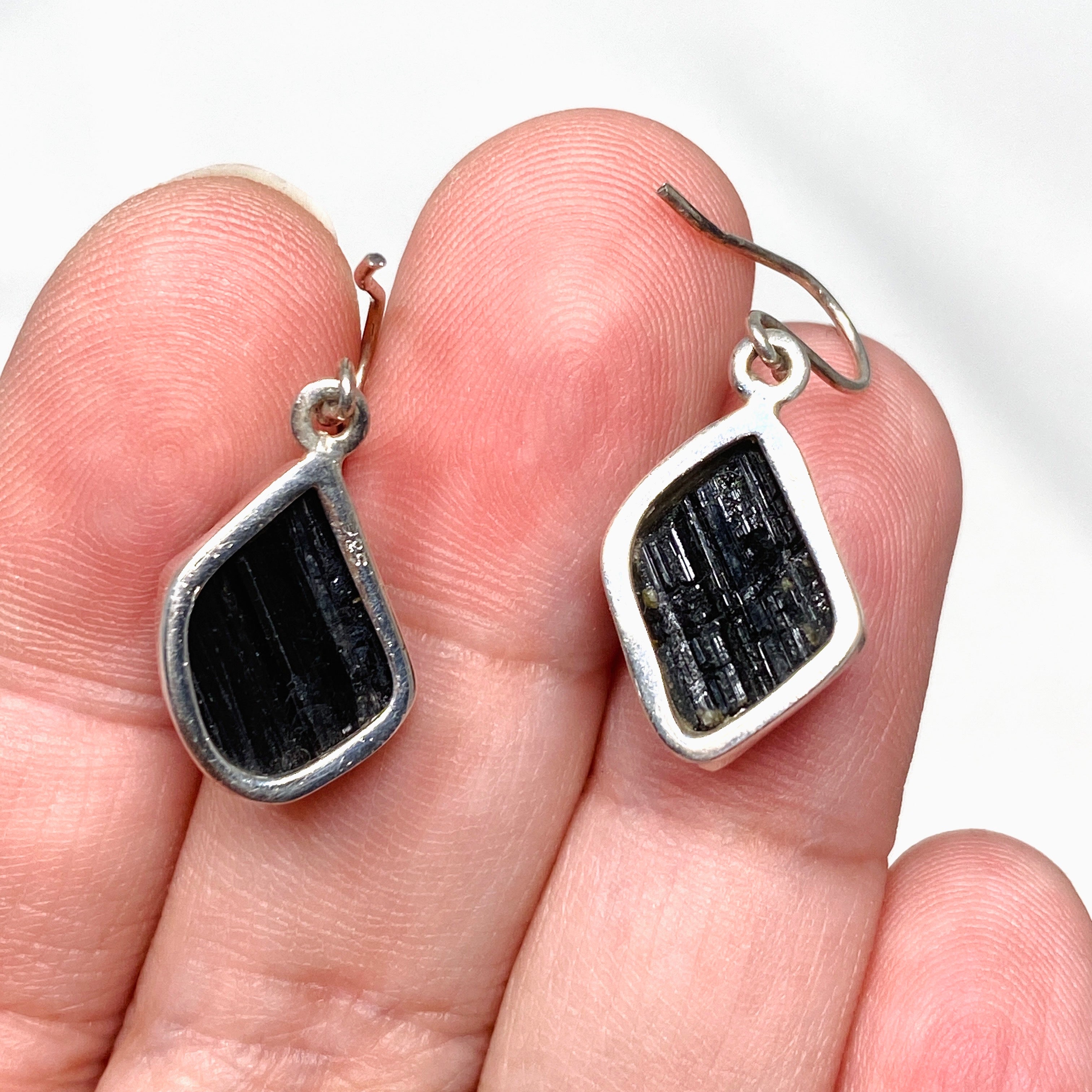 Natural Black Tourmaline Raw Stone Earrings for Women - Healing Crystal Jewelry for Protection & Positive Energy - Perfect for Meditation, Yoga & Spiritual Gifts