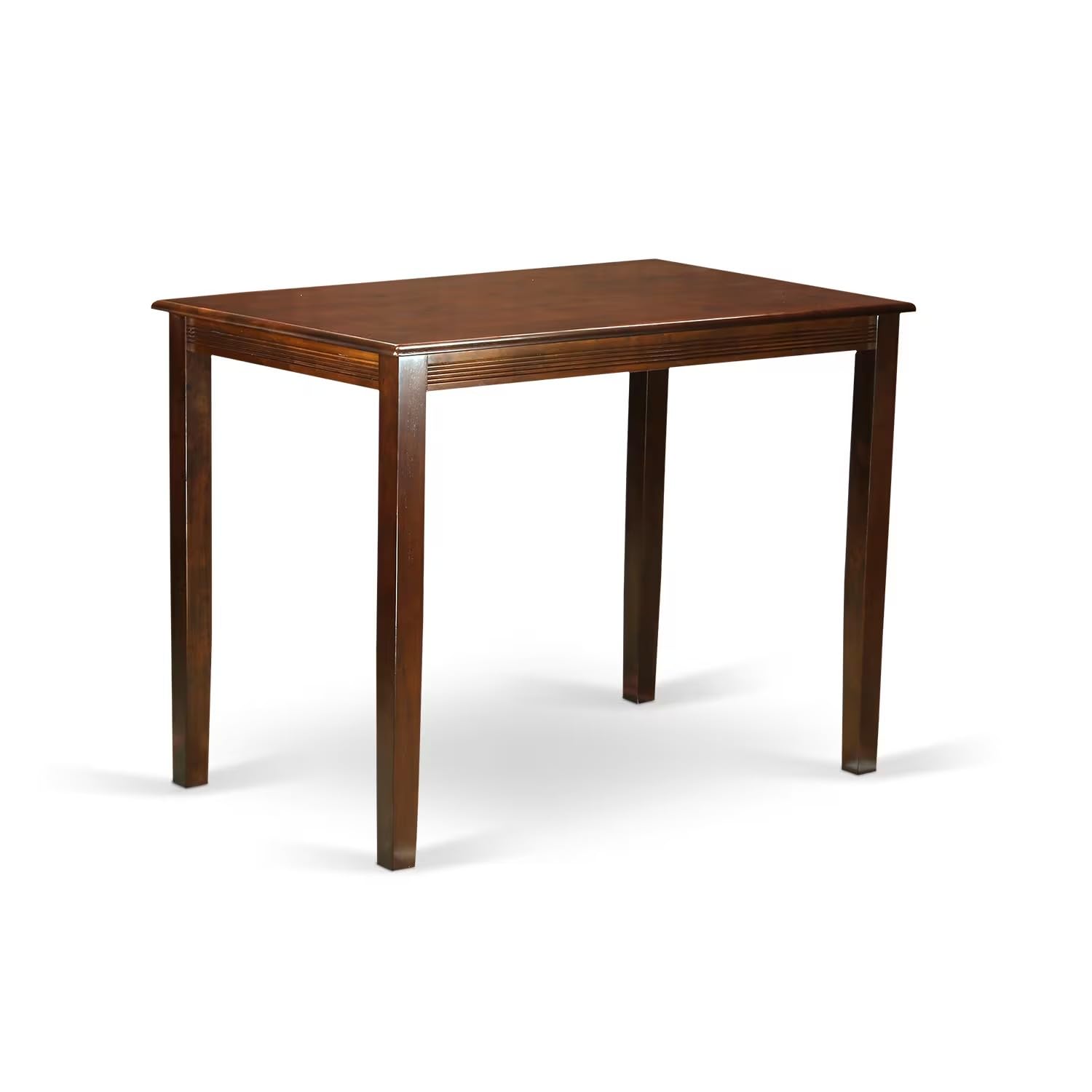 East West Furniture YAQU5-MAH-W 5-Piece Counter Height Dining Set with Rectangle Table & 4 Chairs, 30x48 Inch, Mahogany - Perfect for Small Kitchens, Breakfast Nooks & Modern Dining Spaces