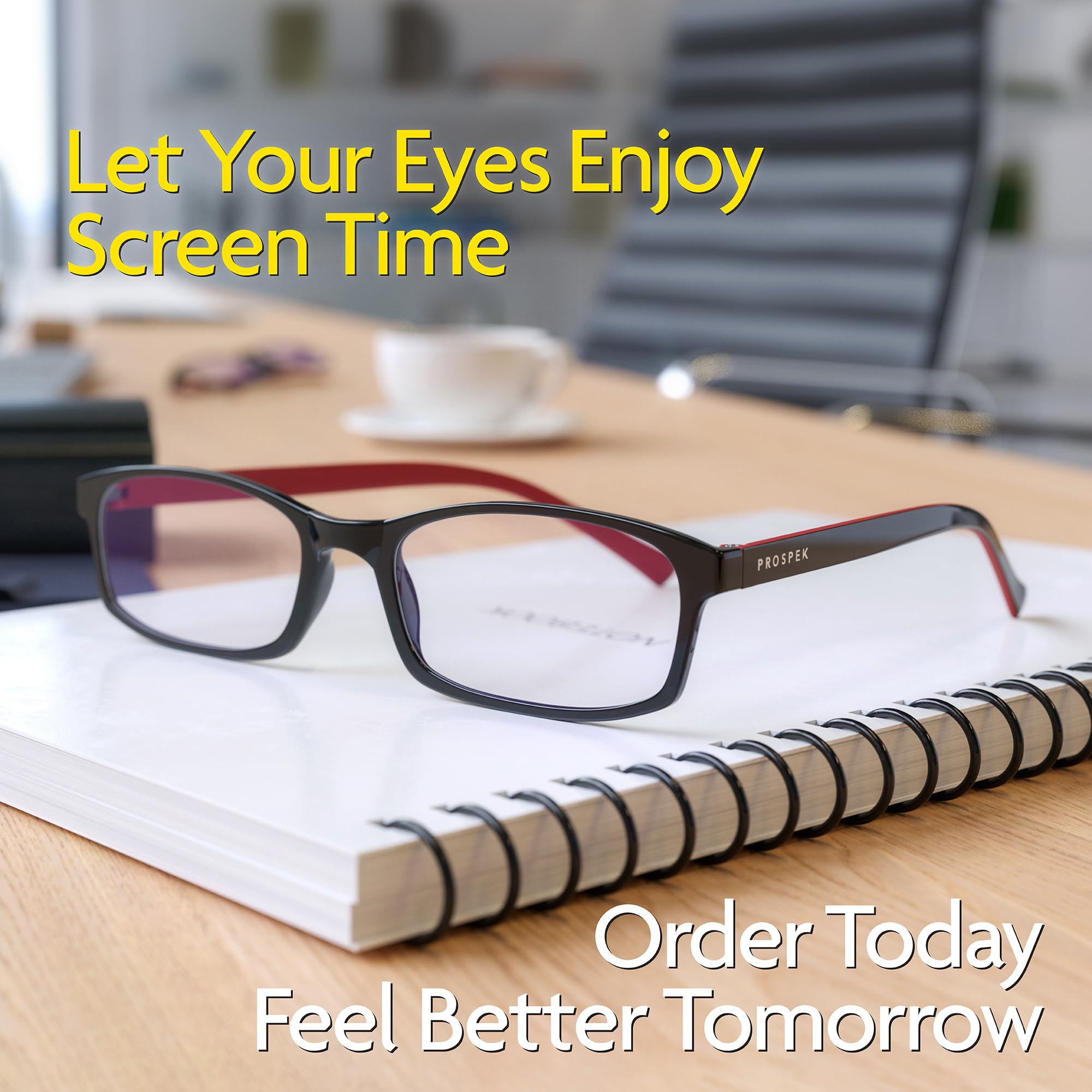 Prospek Blue Light Blocking Glasses for Men & Women - Anti Eye Strain Computer Glasses with Clear Lens (Small Size) - Perfect for Office Work, Gaming & Screen Time Protection