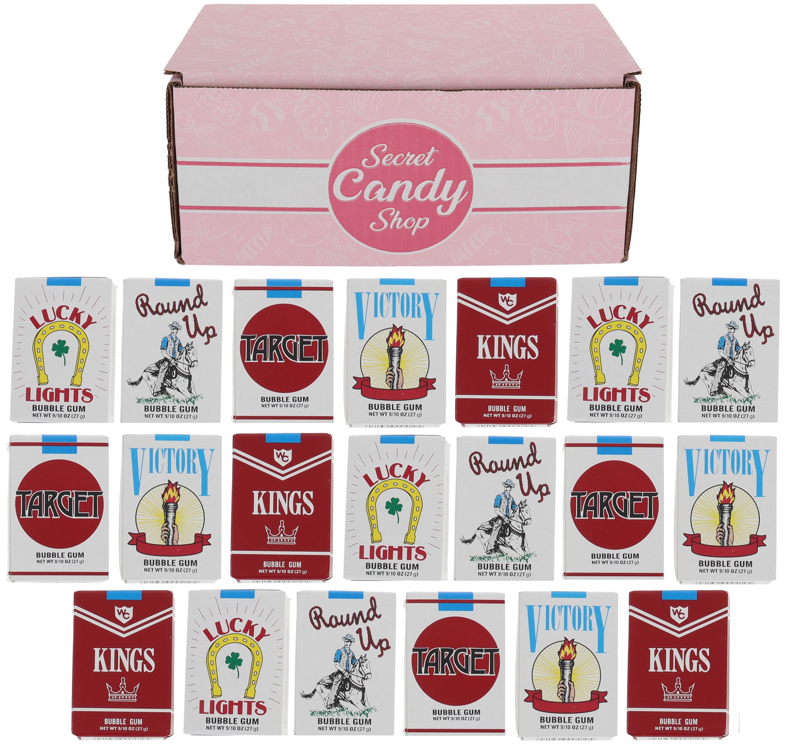 World's Best Bubble Gum Cigarettes - Pack of 20 | Retro Candy Novelty Gift for Parties & Pranks | Secret Candy Shop