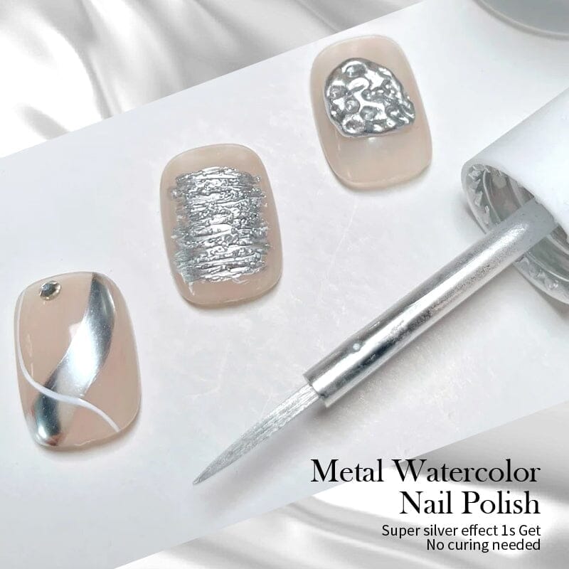 Premium 10ml Metal Watercolor Nail Polish - Vibrant Long-Lasting Nail Art Paint for DIY Manicures & Professional Salon Use - Perfect for Parties, Weddings, and Special Occasions