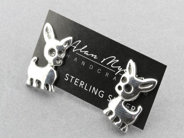 Sterling Silver Chihuahua Stud Earrings for Women - Perfect for Casual Wear, Parties & Gifts