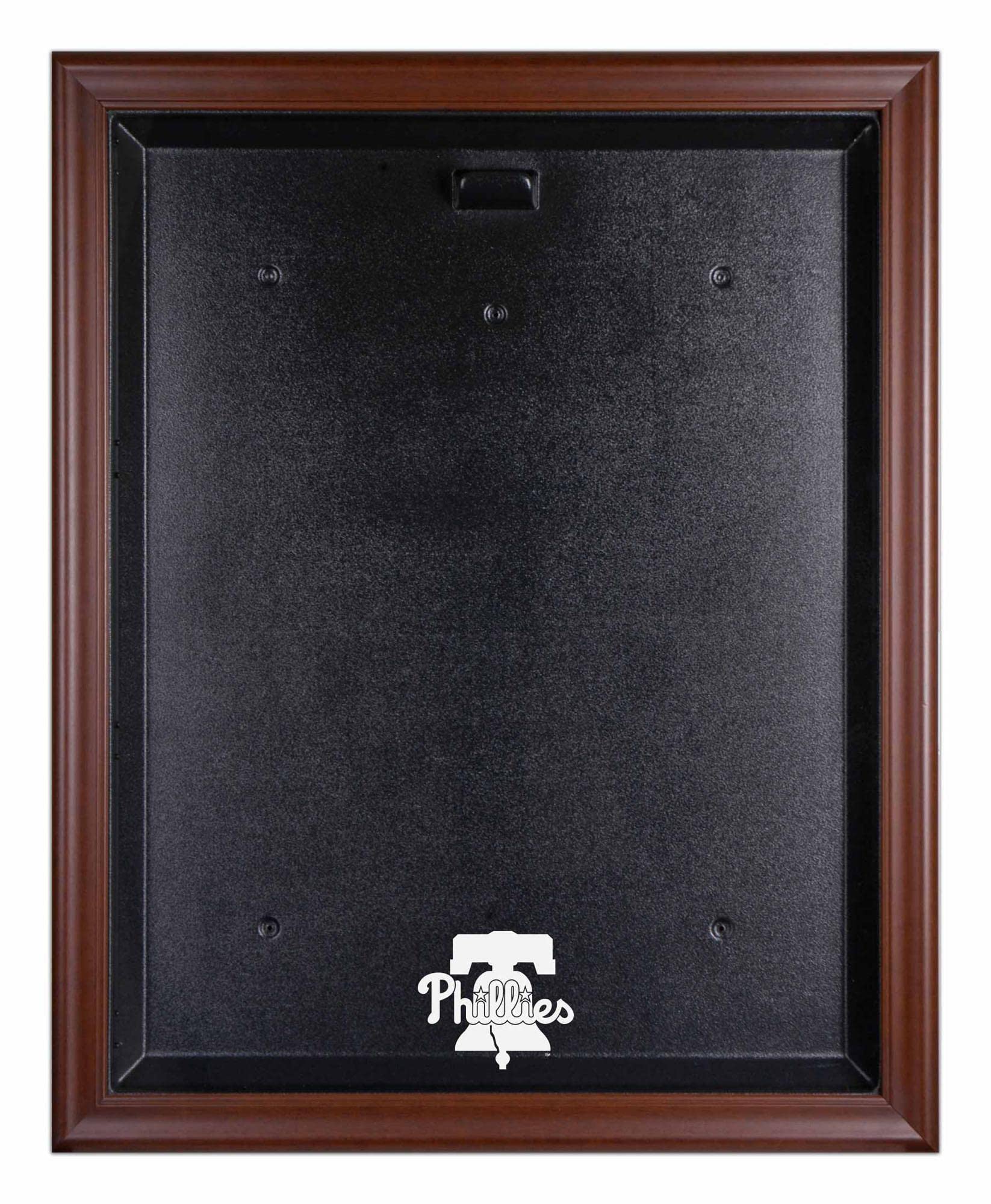 Philadelphia Phillies Brown Framed 2019 Logo Jersey Display Case - Premium Baseball Jersey Shadow Box for Collectors, Perfect for Memorabilia Display in Home, Office or Man Cave